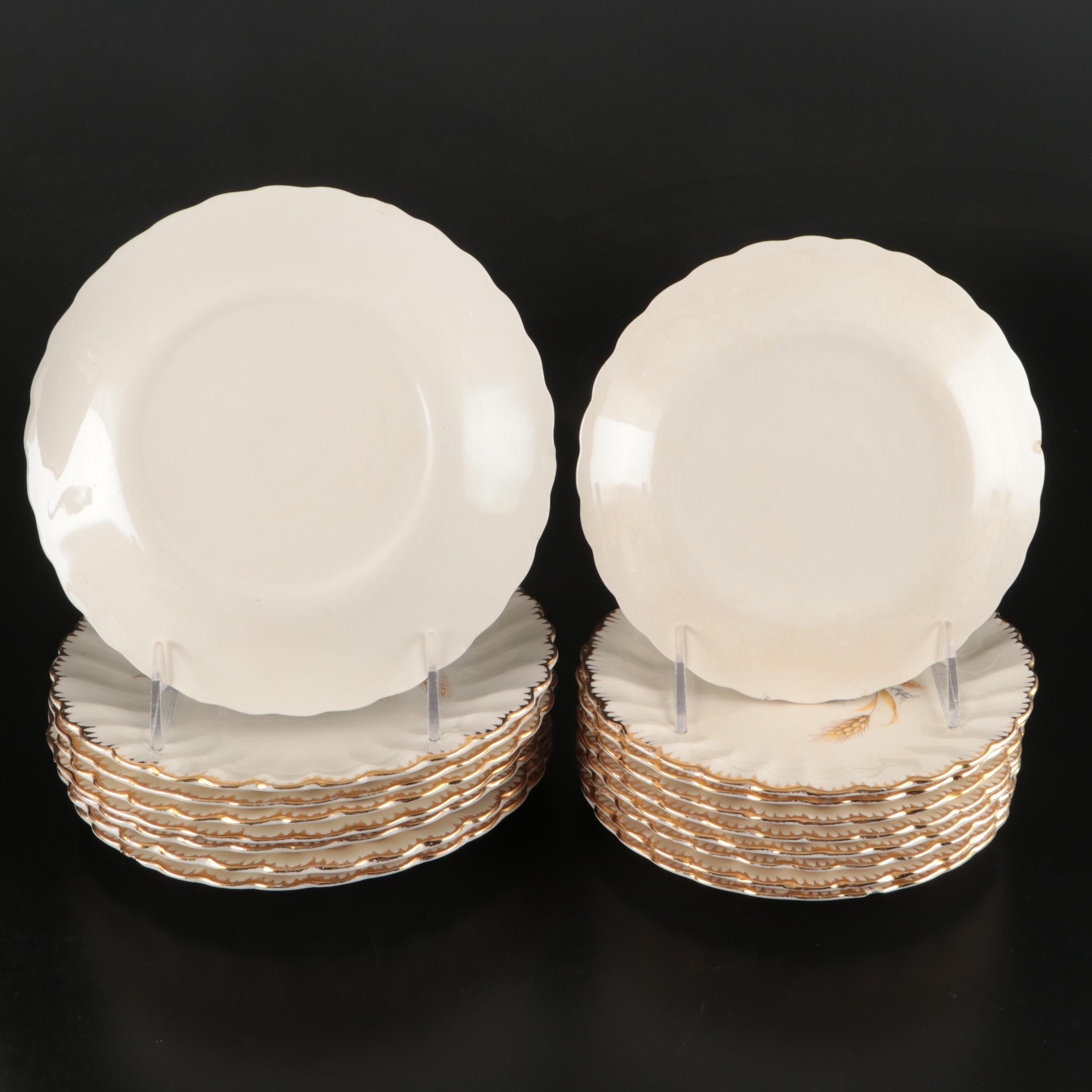 American Limoges "Wheatfield" with Crooksville Dinnerware, Early to Mid-20th C.