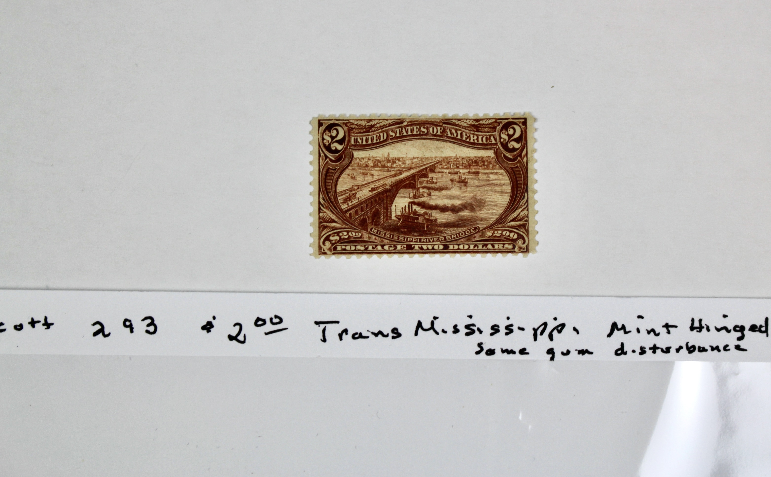 Scott 293 1898 $2 Trans-Mississippi Postage Stamp, MH