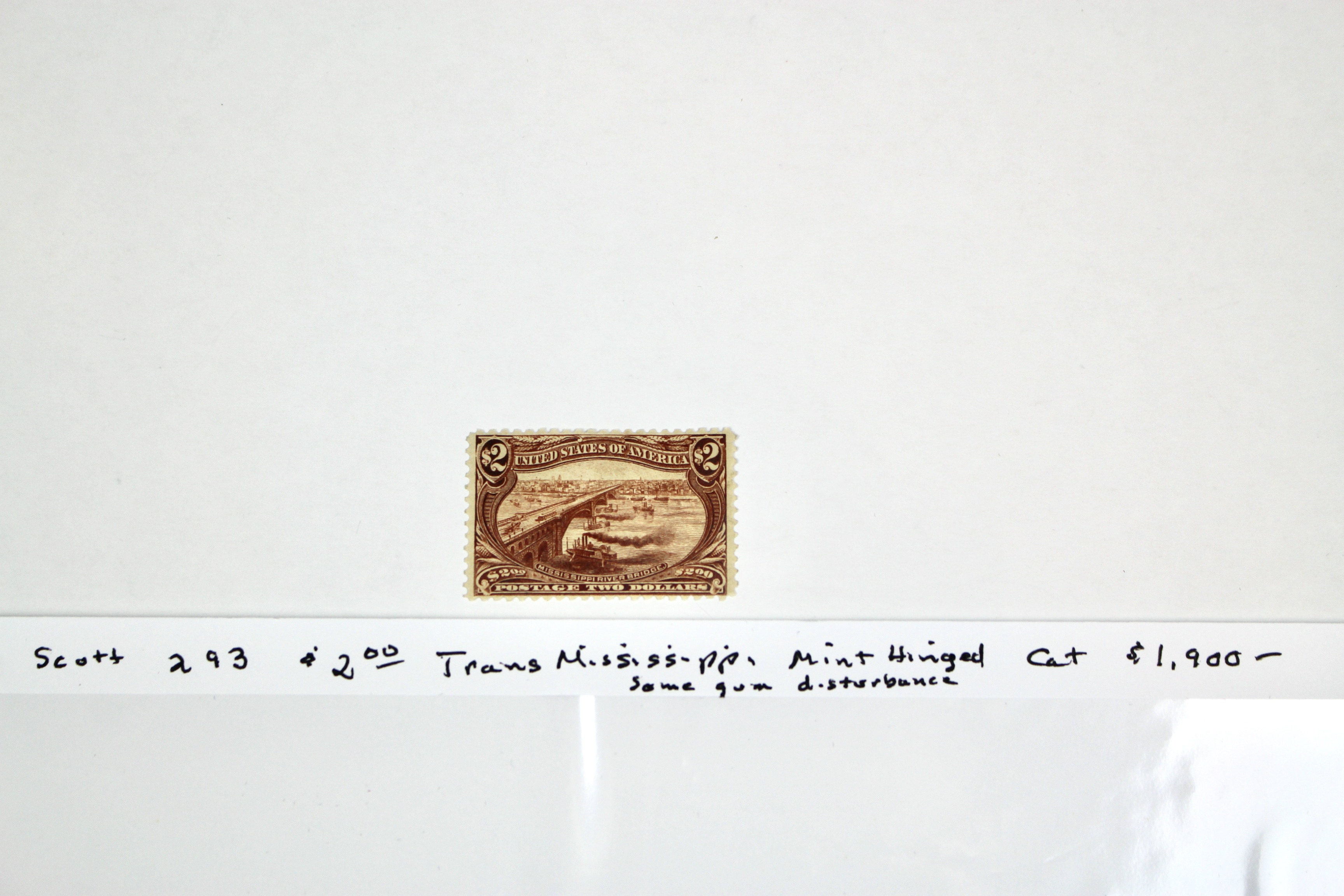 Scott 293 1898 $2 Trans-Mississippi Postage Stamp, MH