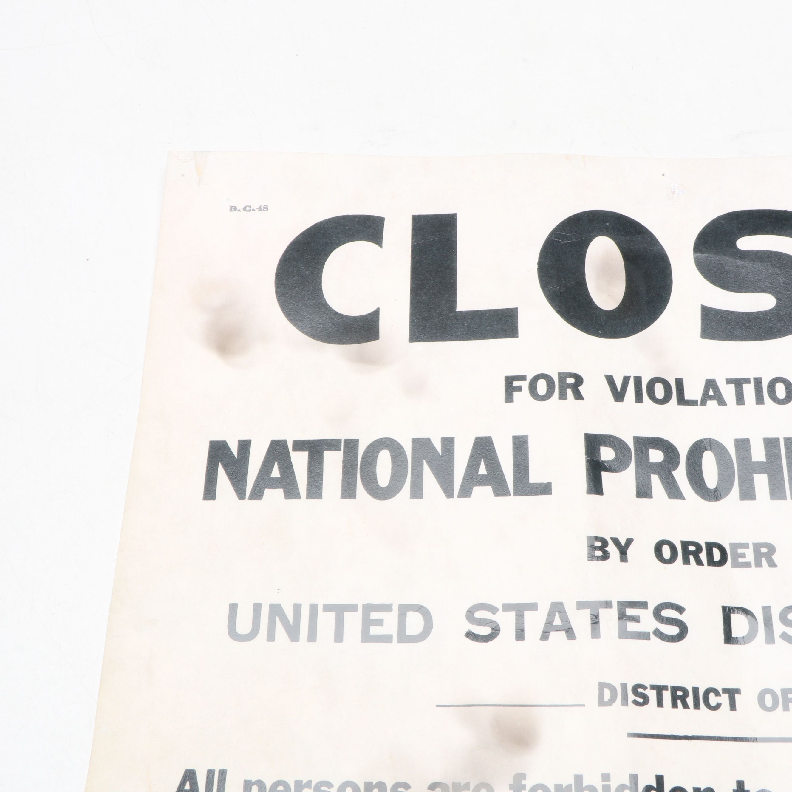 Prohibition Style Whisky Prescription Form with Reproduction Sign