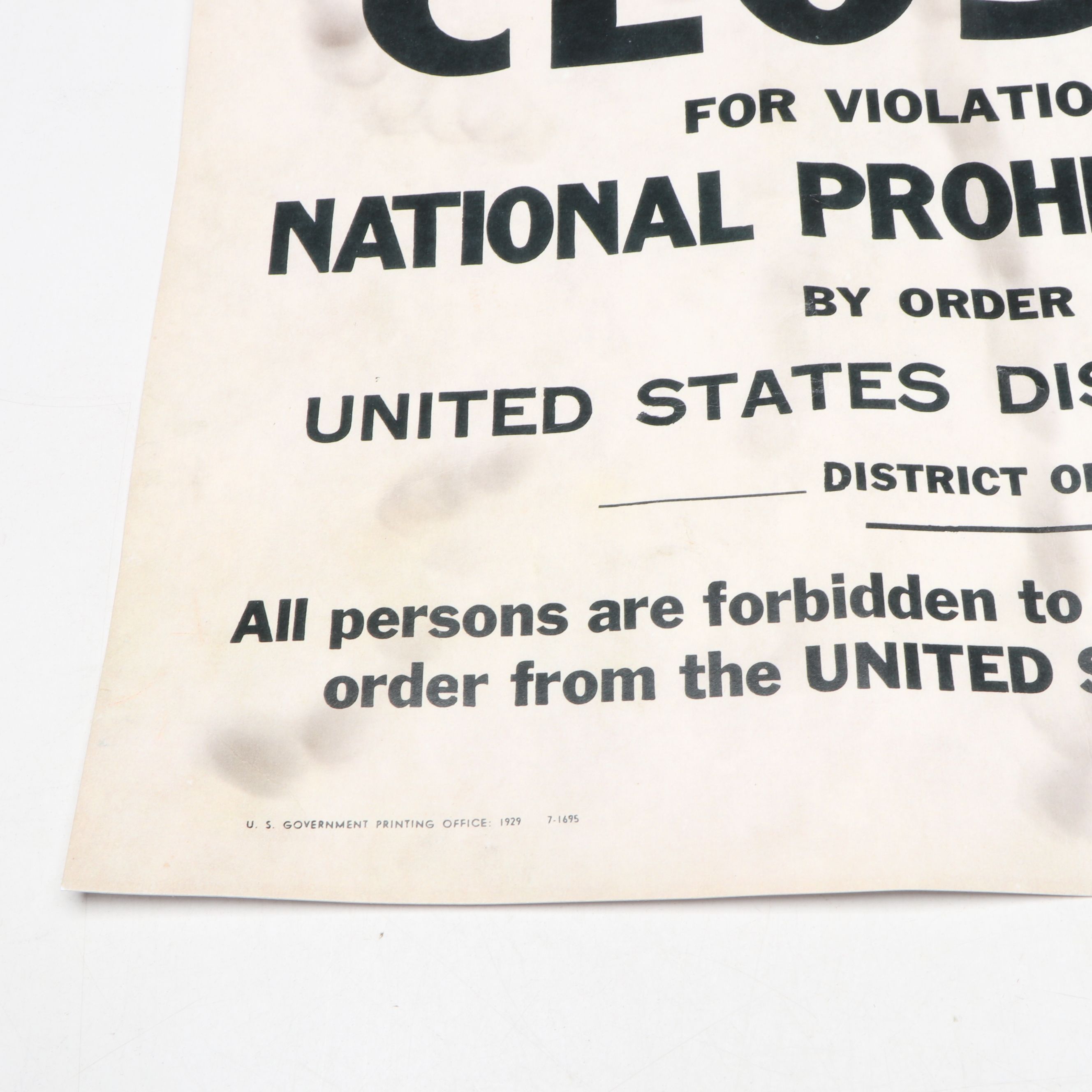 Prohibition Style Whisky Prescription Form with Reproduction Sign