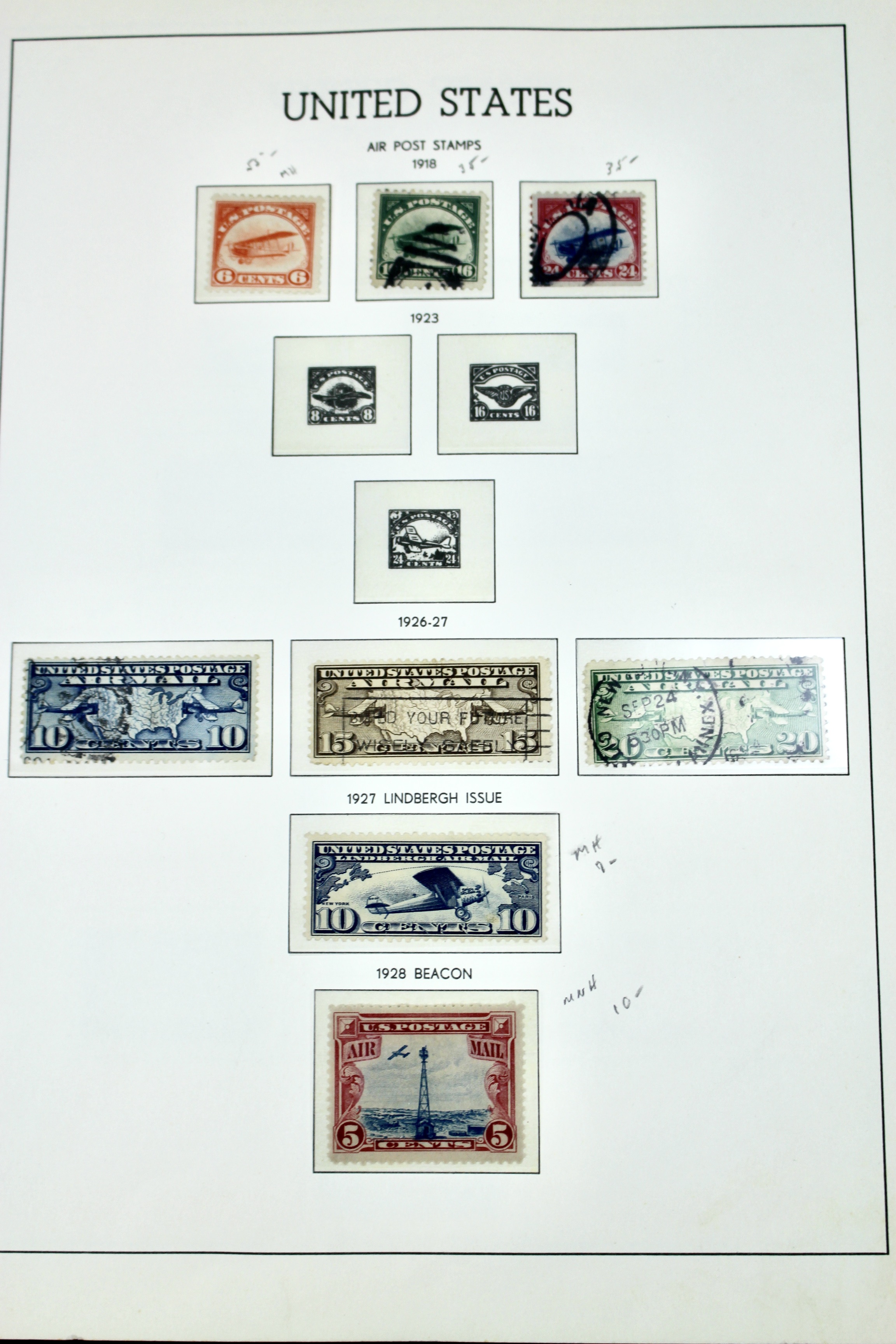 U.S. Air Mail Postage Stamp Collection, 1918 to 1967, Including C1 to 3 and C18