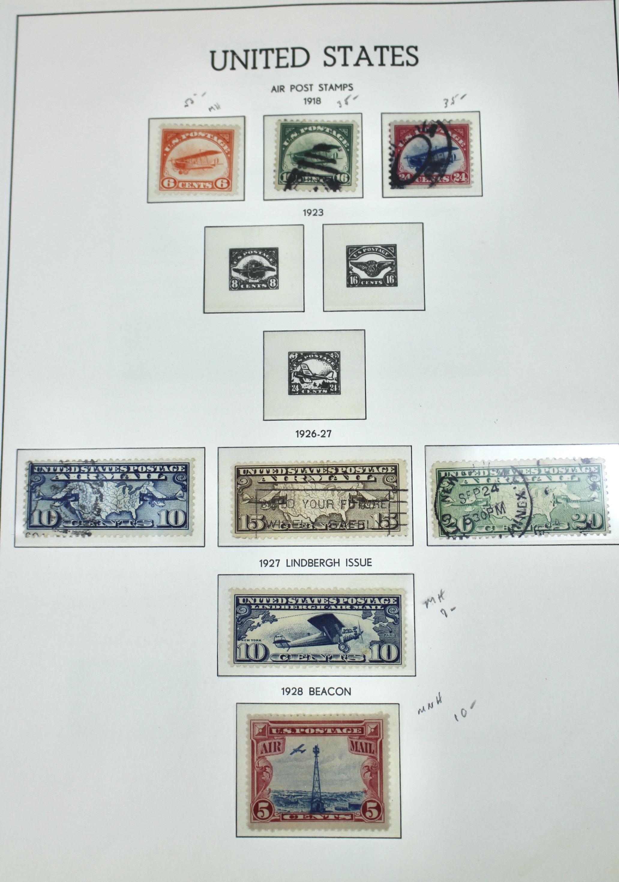 U.S. Air Mail Postage Stamp Collection, 1918 to 1967, Including C1 to 3 and C18