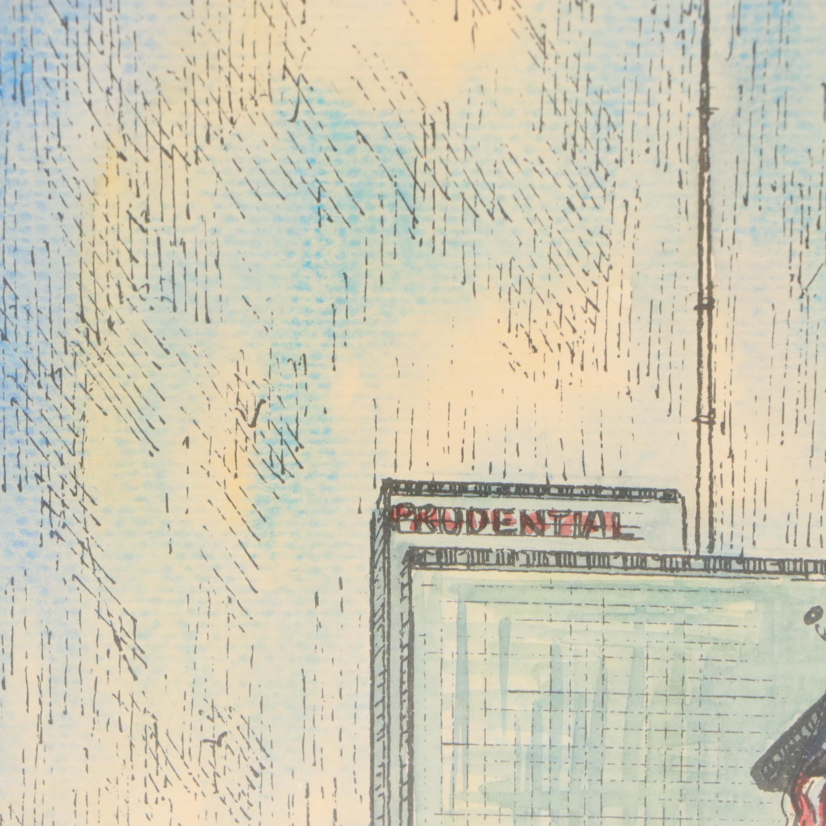 Diana Weber Ink and Watercolor Illustrations of Chicago Scenes, 1972