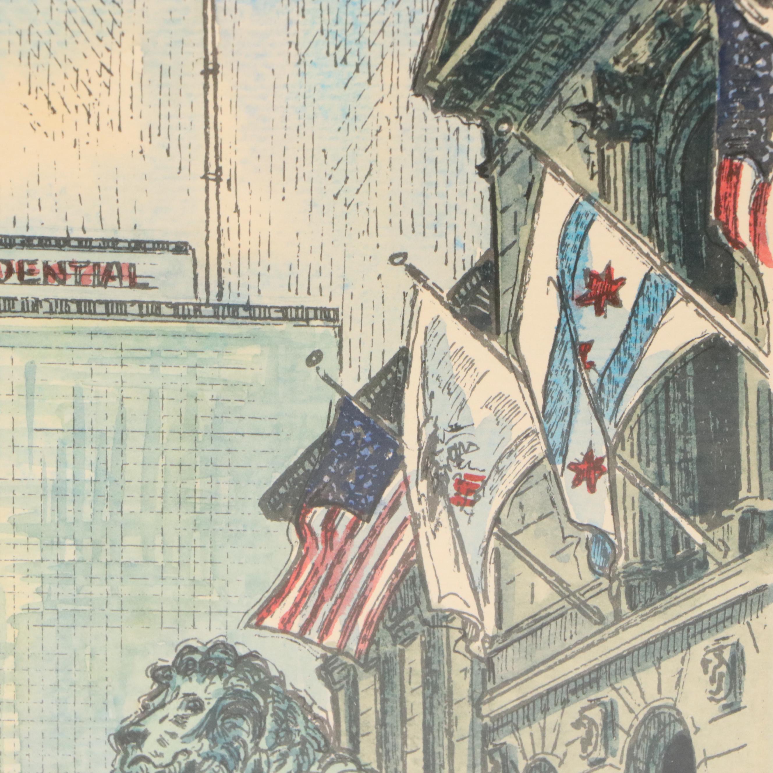 Diana Weber Ink and Watercolor Illustrations of Chicago Scenes, 1972