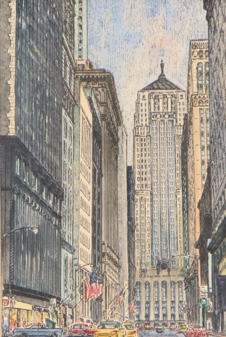 Diana Weber Ink and Watercolor Illustrations of Chicago Scenes, 1972