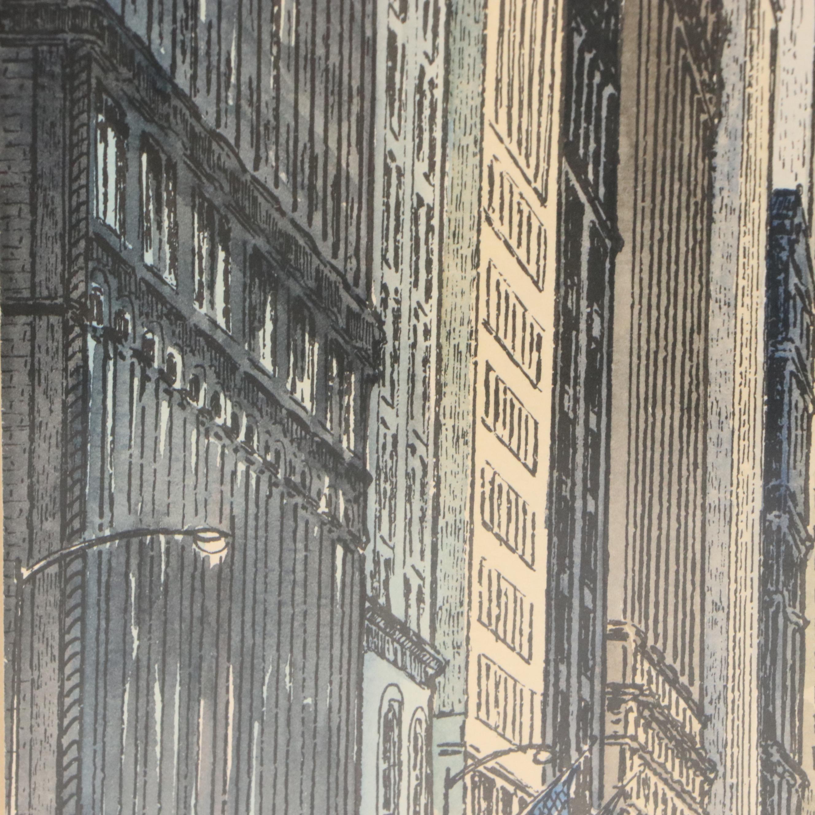 Diana Weber Ink and Watercolor Illustrations of Chicago Scenes, 1972