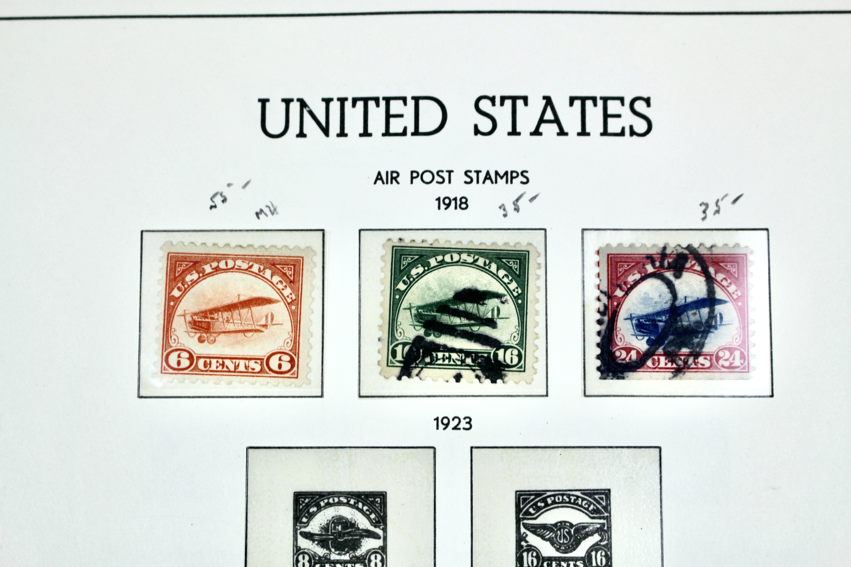U.S. Air Mail Postage Stamp Collection, 1918 to 1967, Including C1 to 3 and C18