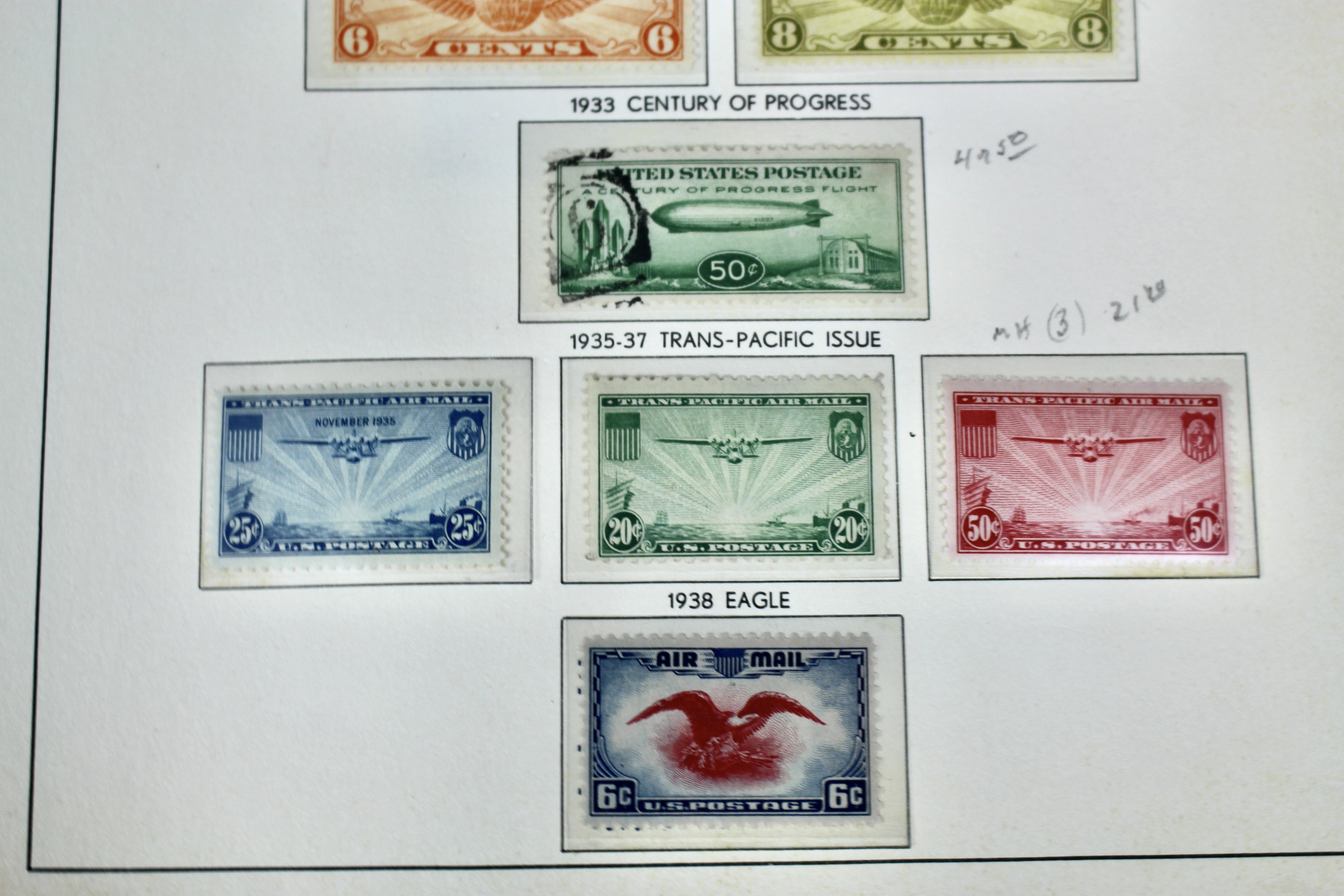 U.S. Air Mail Postage Stamp Collection, 1918 to 1967, Including C1 to 3 and C18