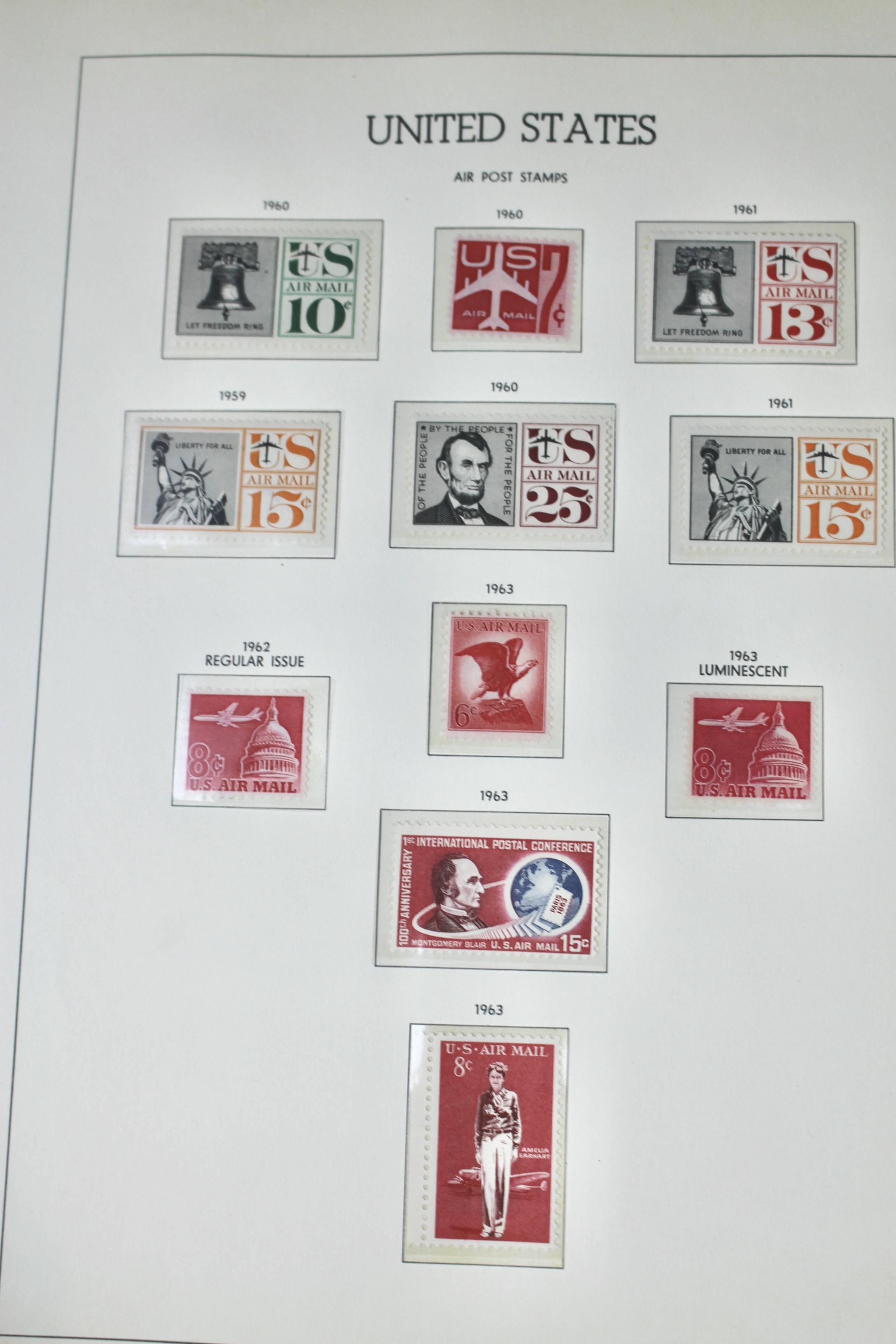 U.S. Air Mail Postage Stamp Collection, 1918 to 1967, Including C1 to 3 and C18