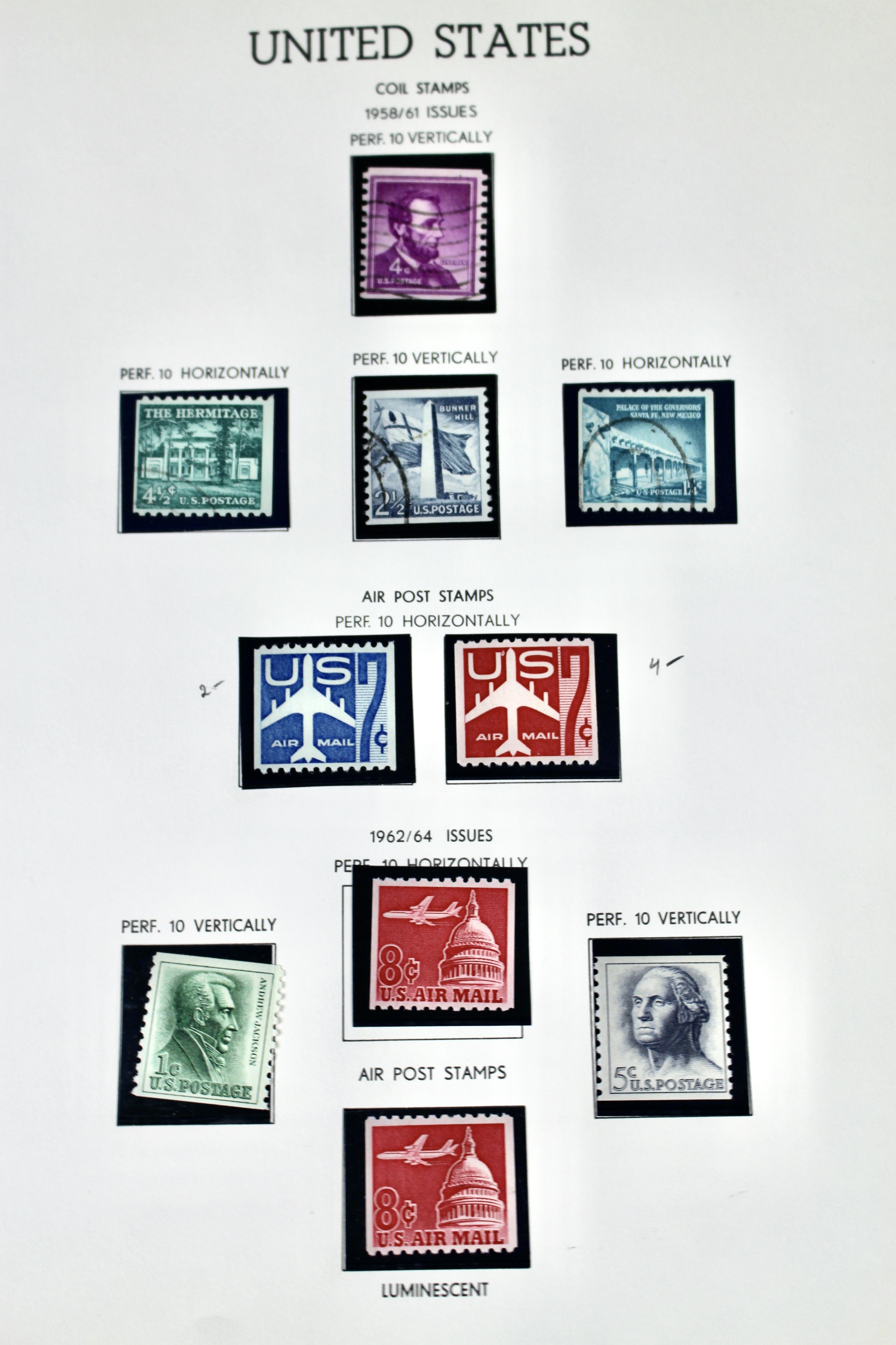 U.S. Air Mail Postage Stamp Collection, 1918 to 1967, Including C1 to 3 and C18