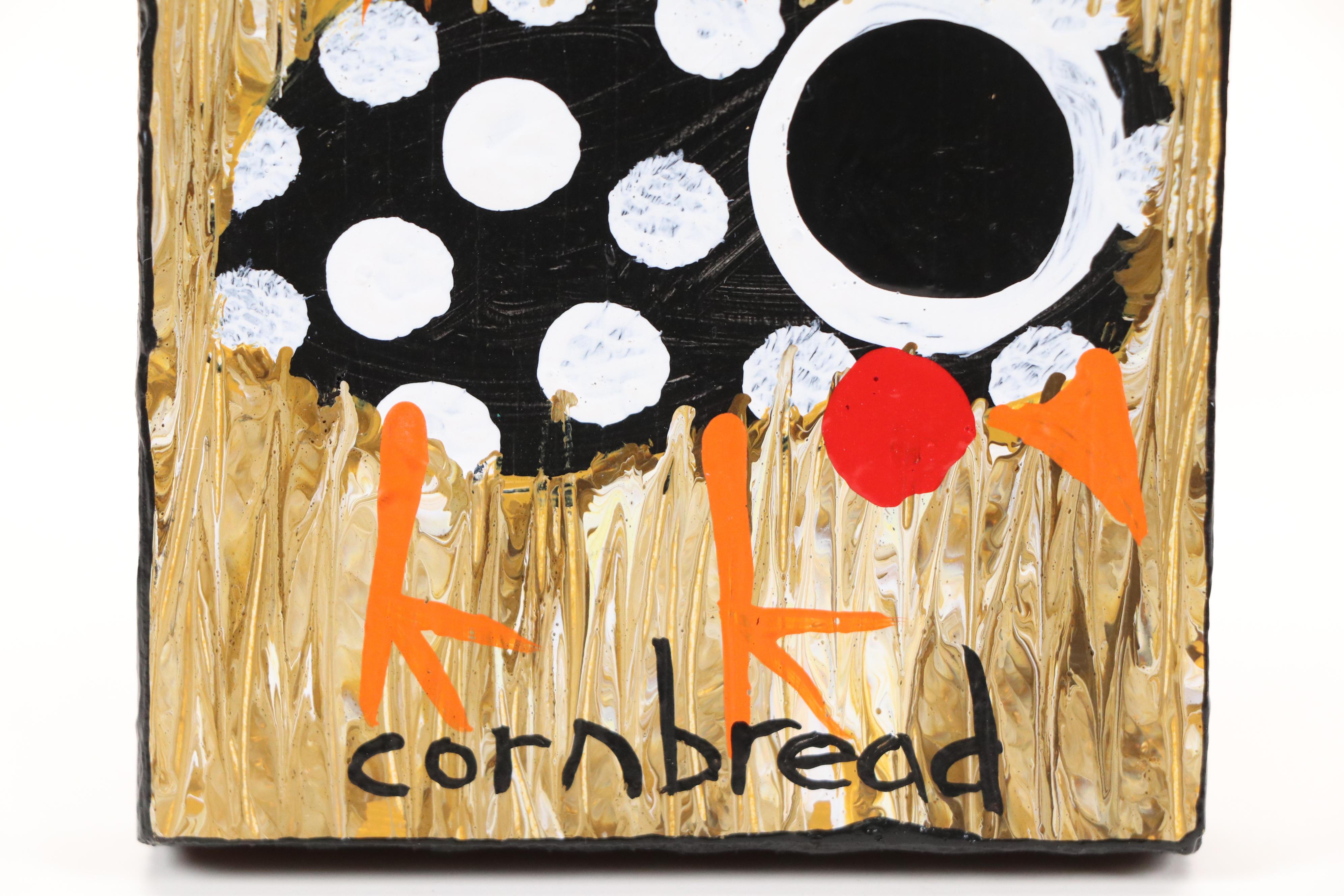 John “Cornbread” Anderson Folk Art Acrylic Painting "Chicks"