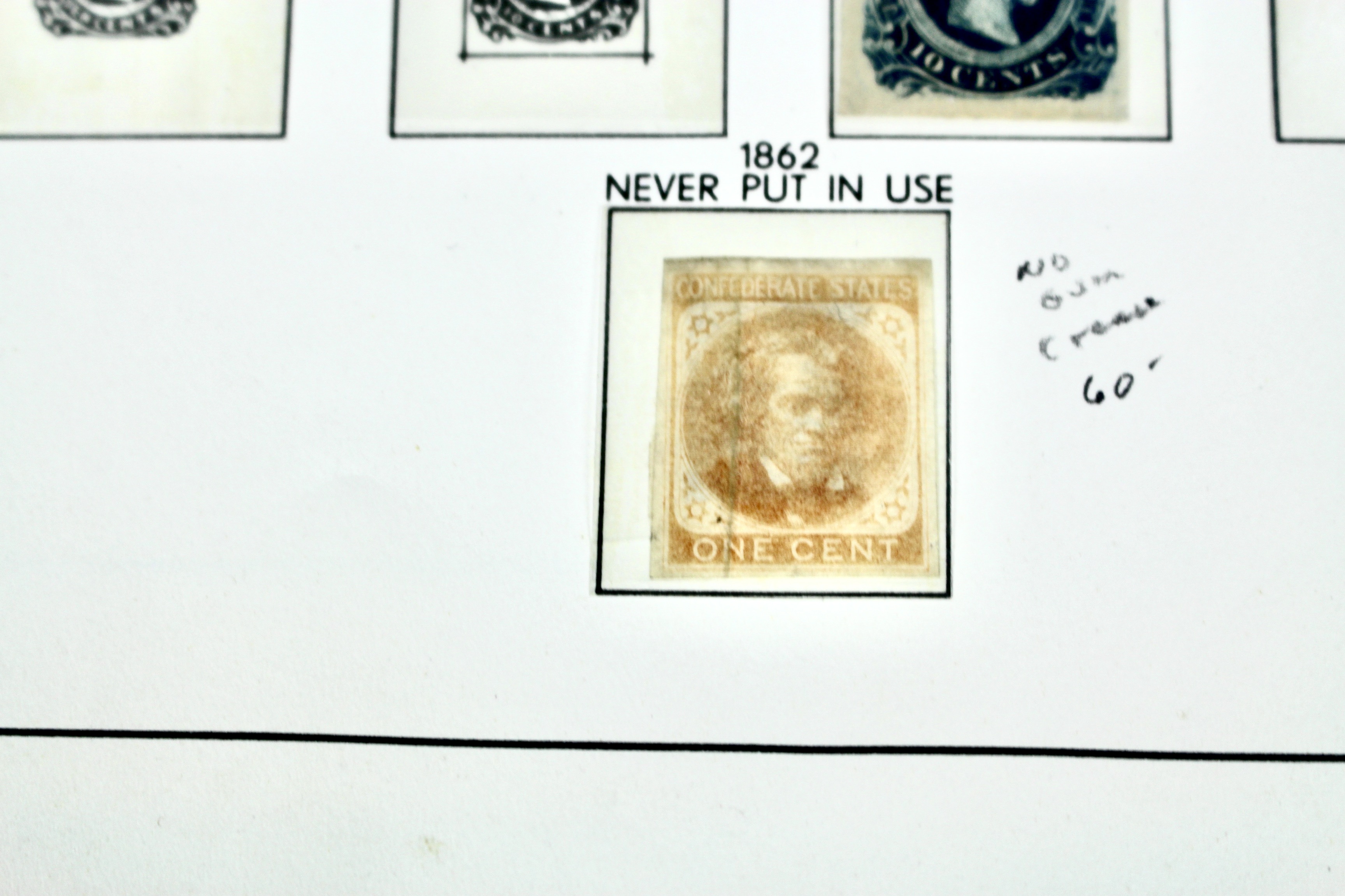 Six Different Confederate States Postage Stamps and Two Different Local Stamps