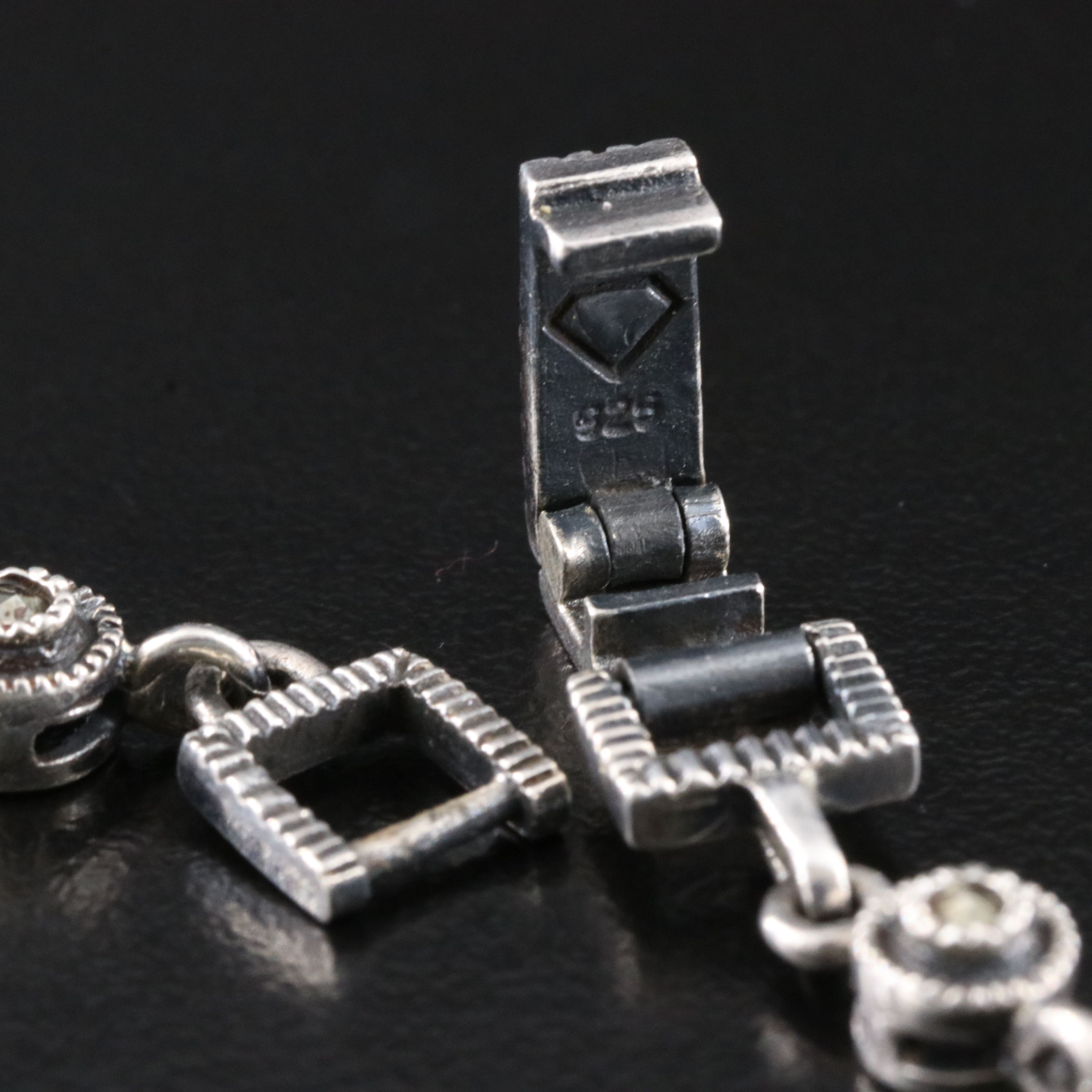 Sterling Garnet and Marcasite Fringe Necklace