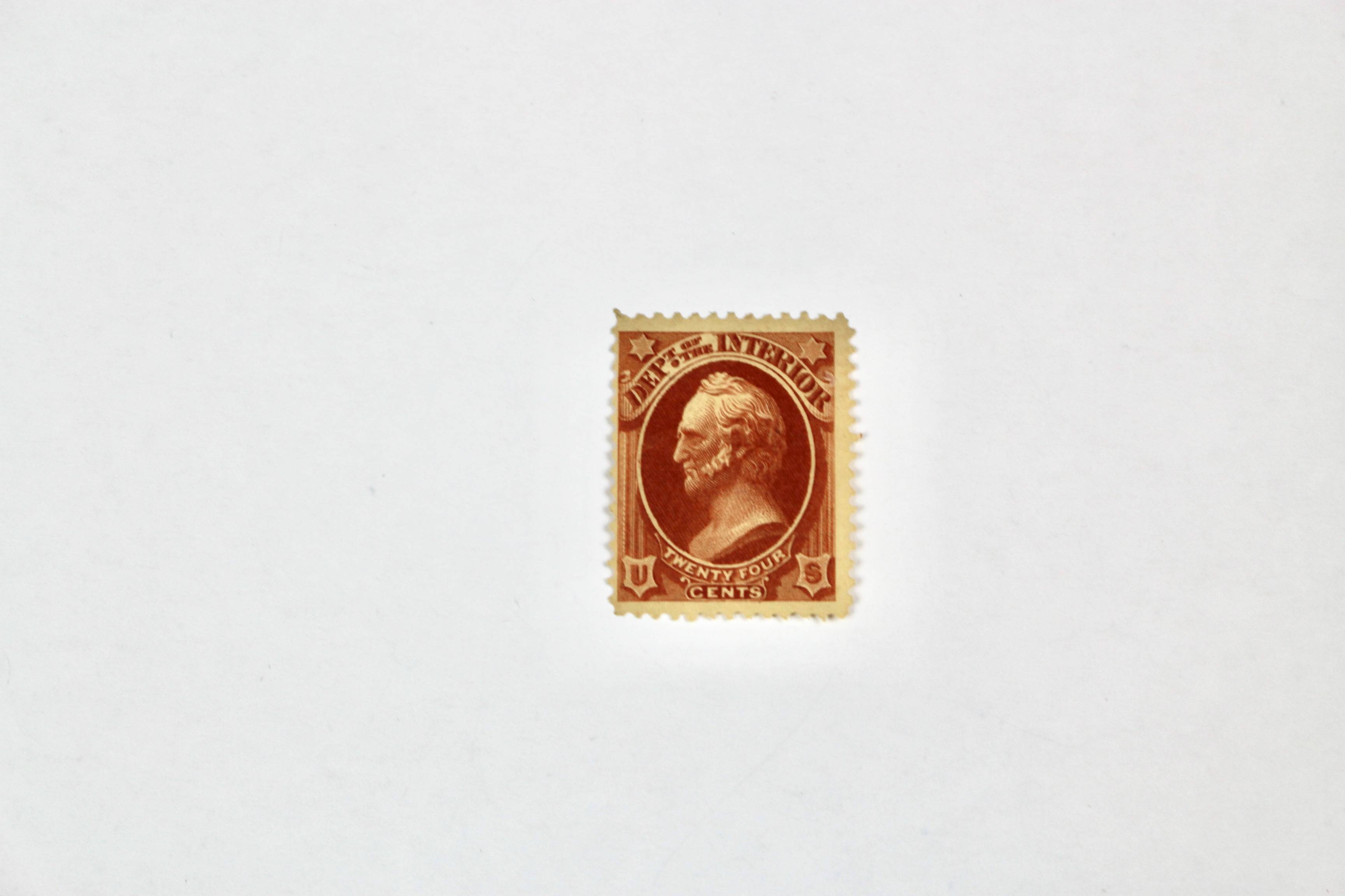 24-Cent Department of Interior Scott O103 Stamp, Unused, 1879