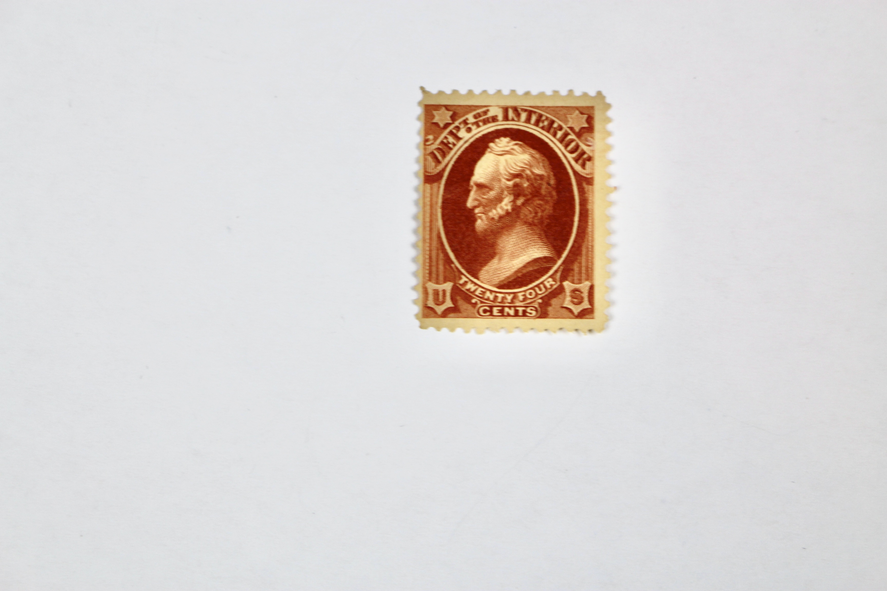 24-Cent Department of Interior Scott O103 Stamp, Unused, 1879