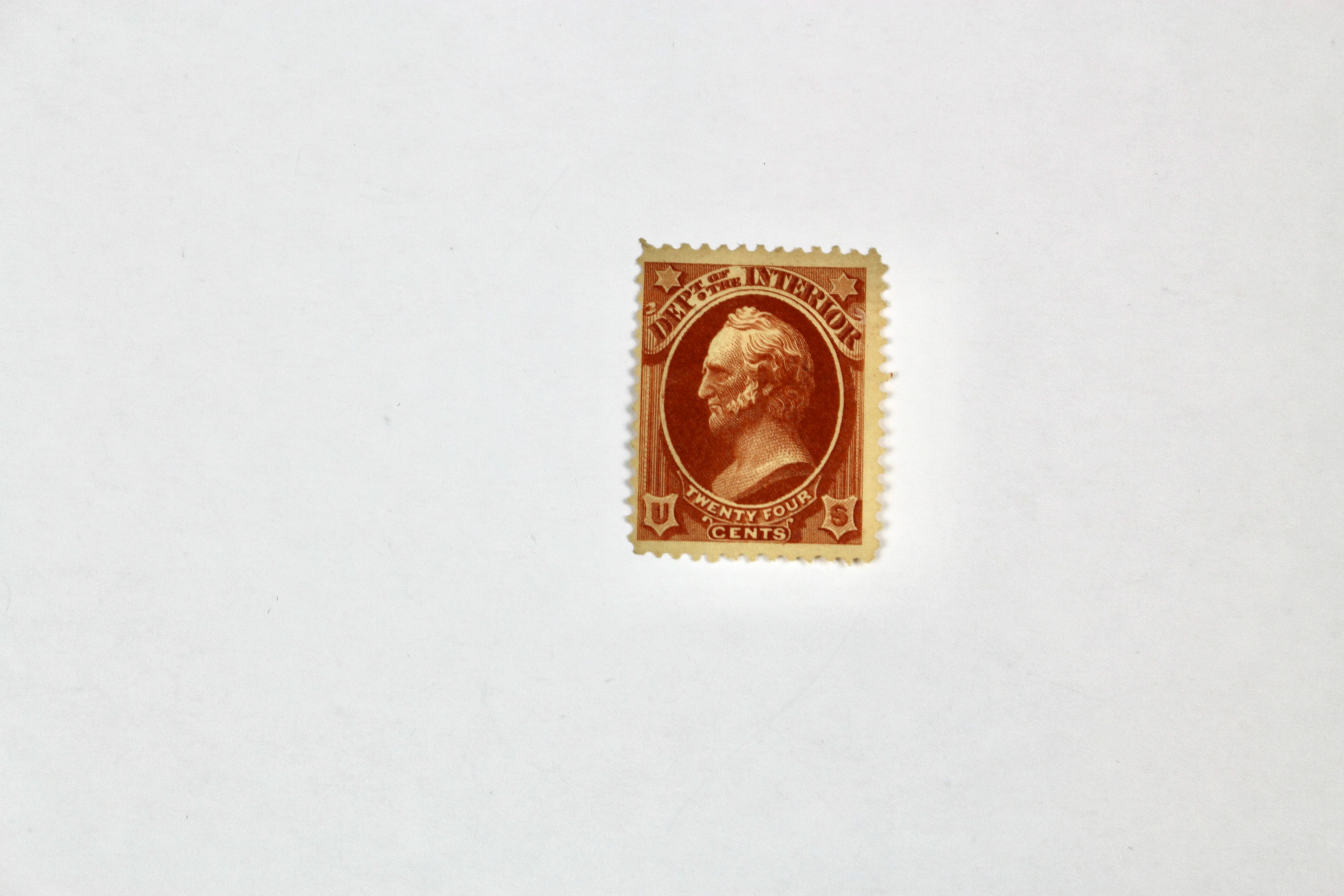 24-Cent Department of Interior Scott O103 Stamp, Unused, 1879