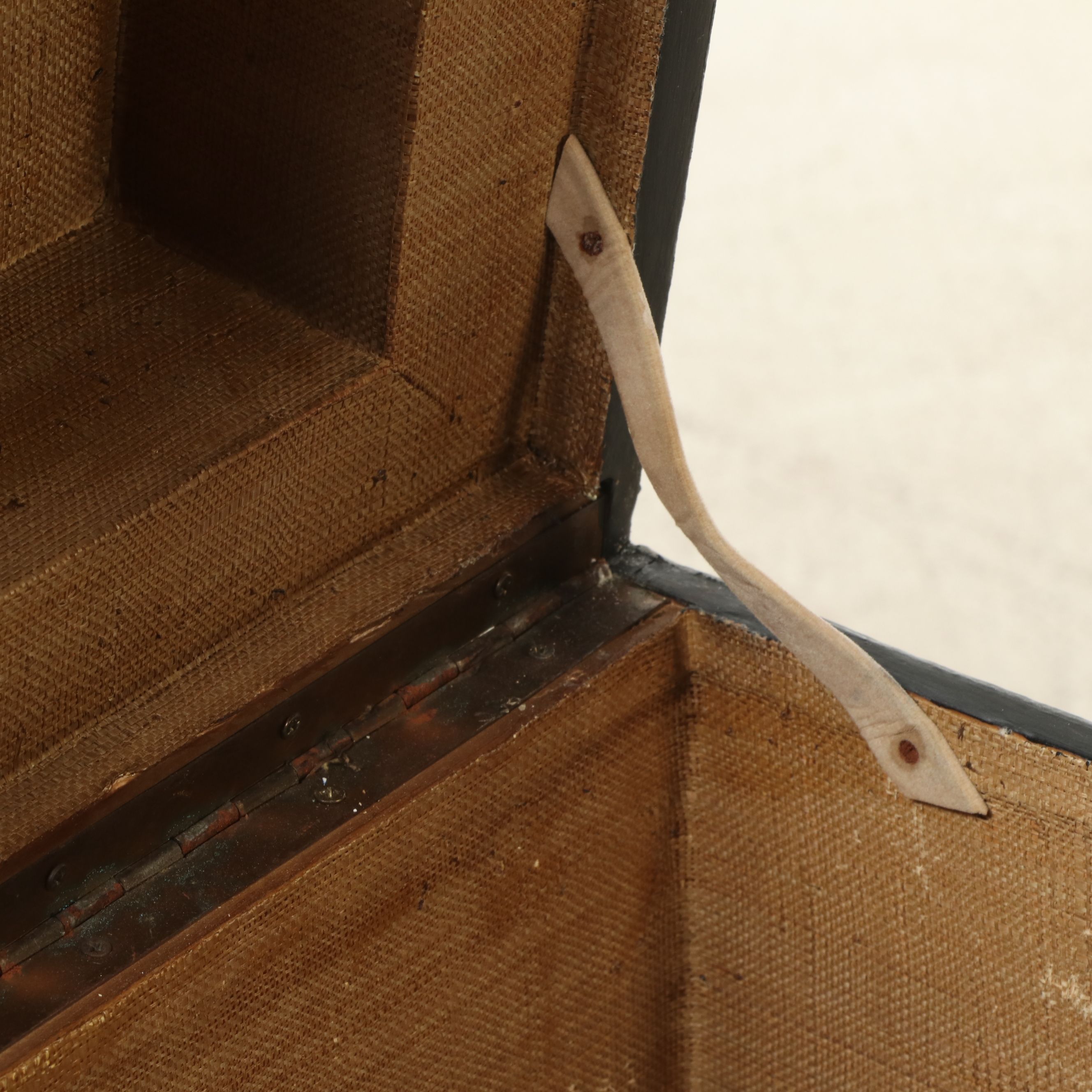 Painted Canvas Chest on Wrought Iron Frame