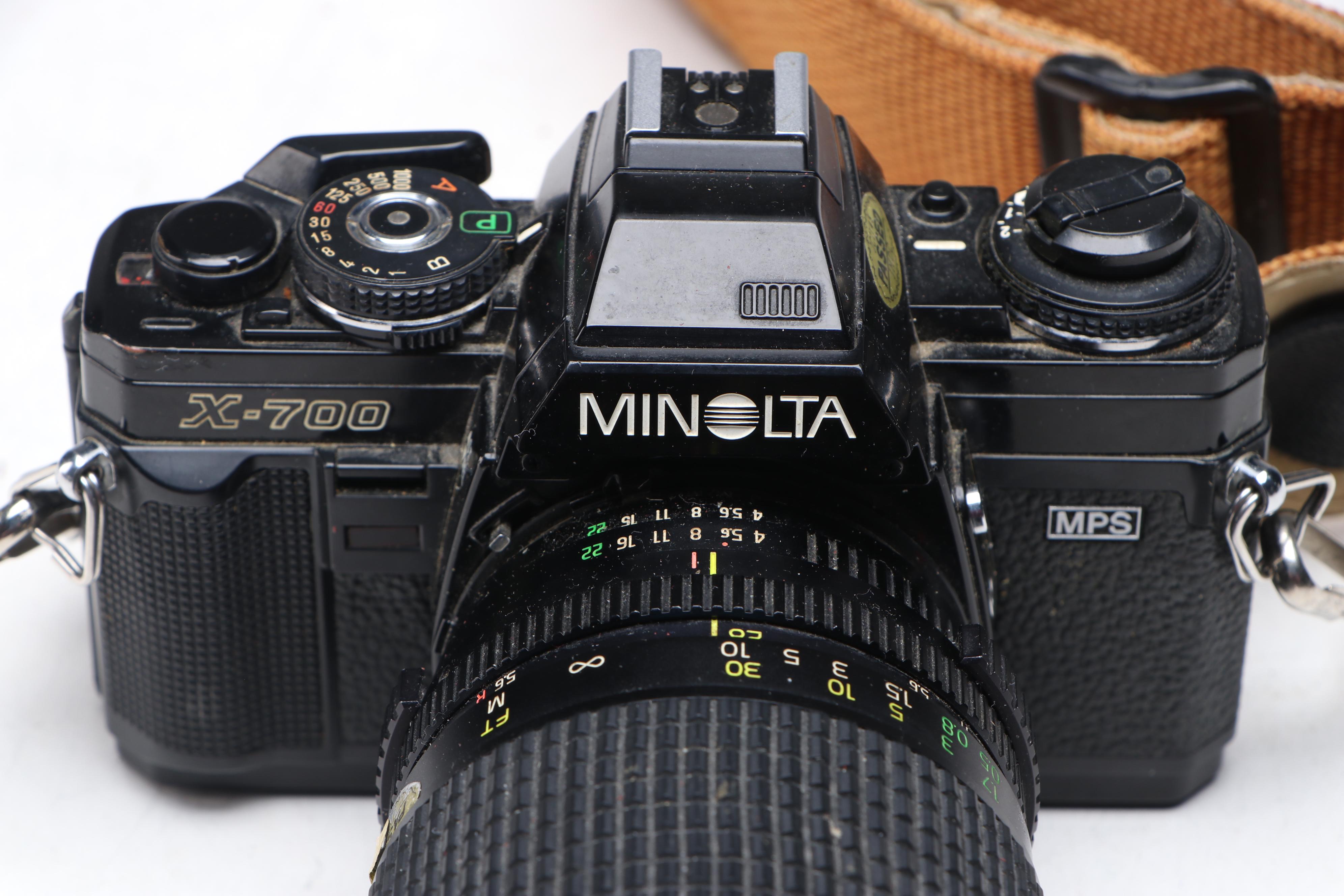 Minolta X-700 SLR Camera with Camera Bag, Flash and More Accessories