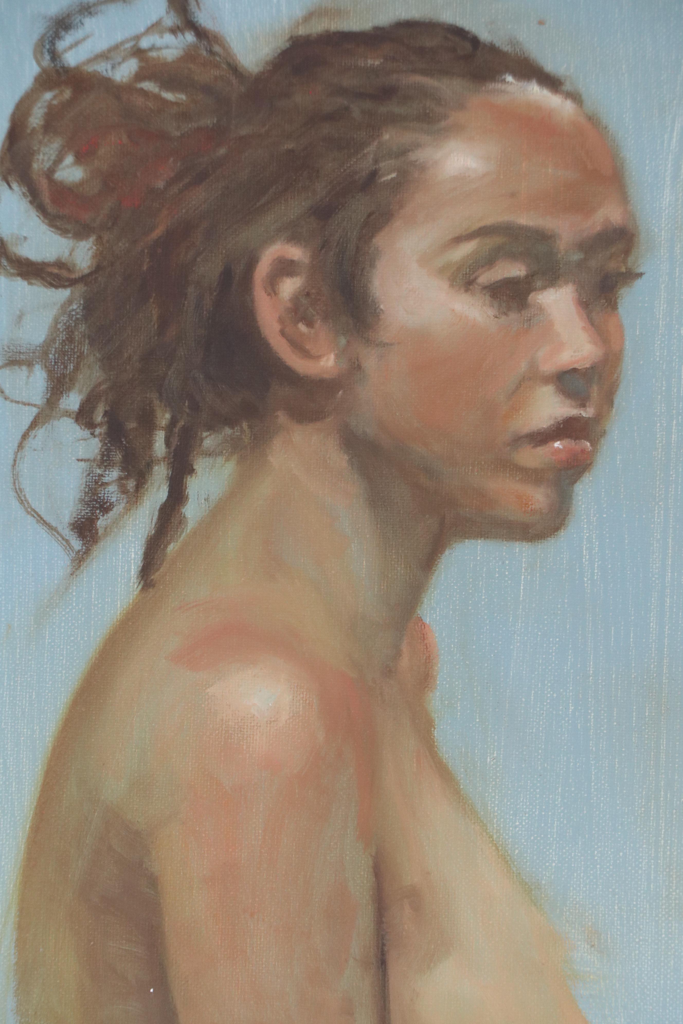 Oil Portrait Painting of Female Nude