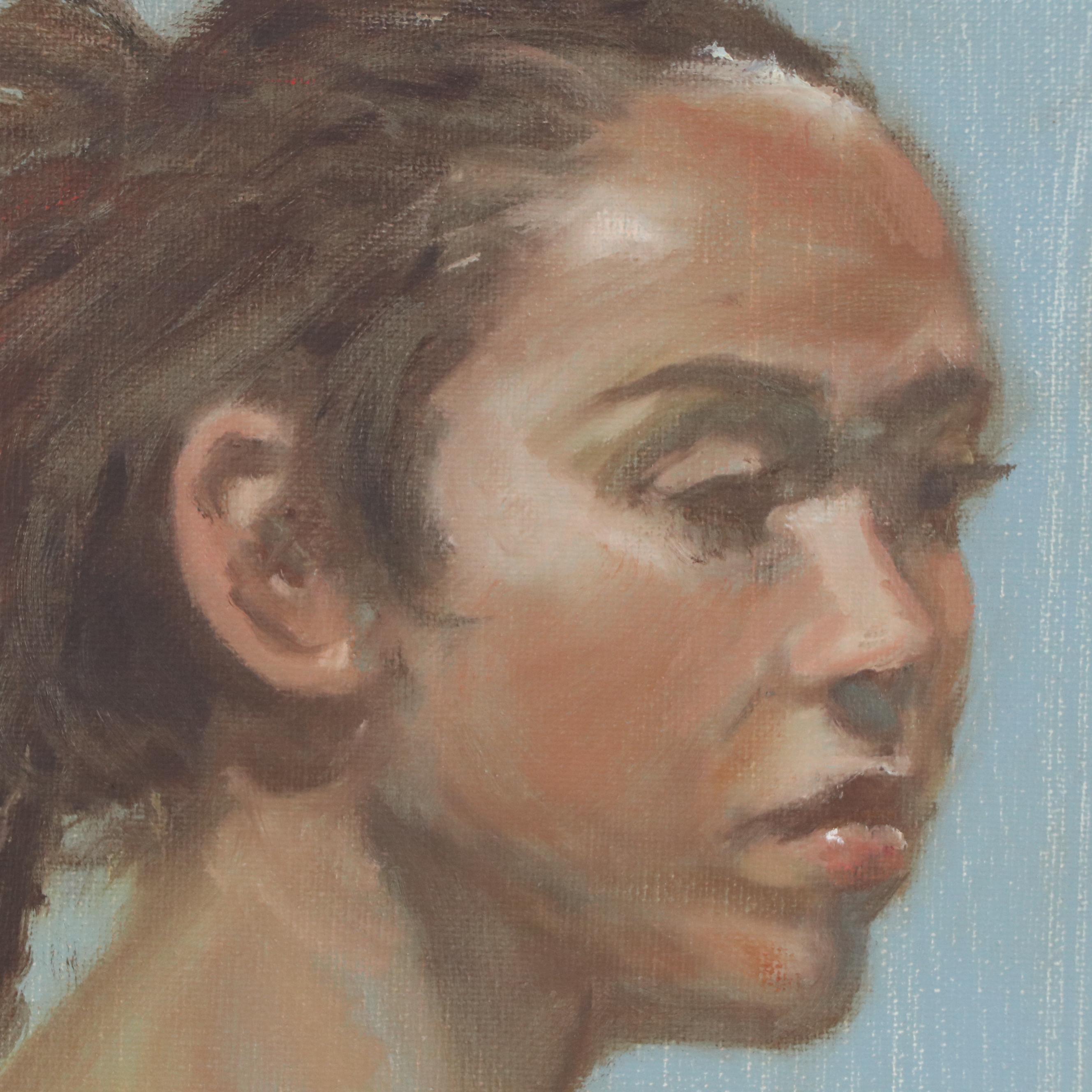 Oil Portrait Painting of Female Nude