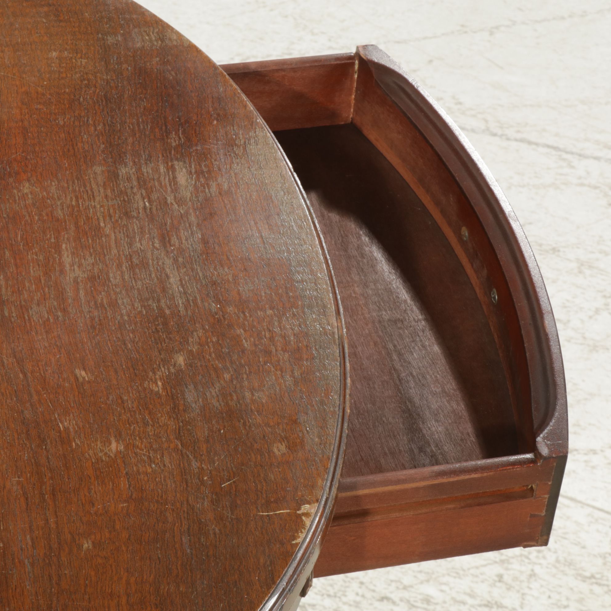 Mersman Regency Style Mahogany Oval Lyre-Base Side Table, Mid-20th Century