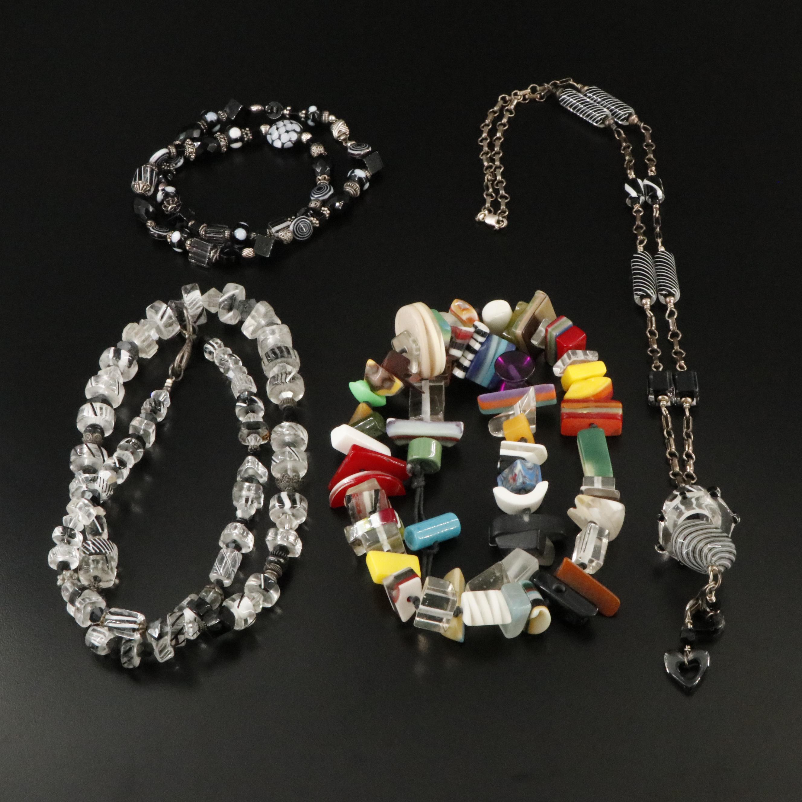 Carlos Sobral Lucite, Venetian and Lampwork Glass Featured in Necklaces