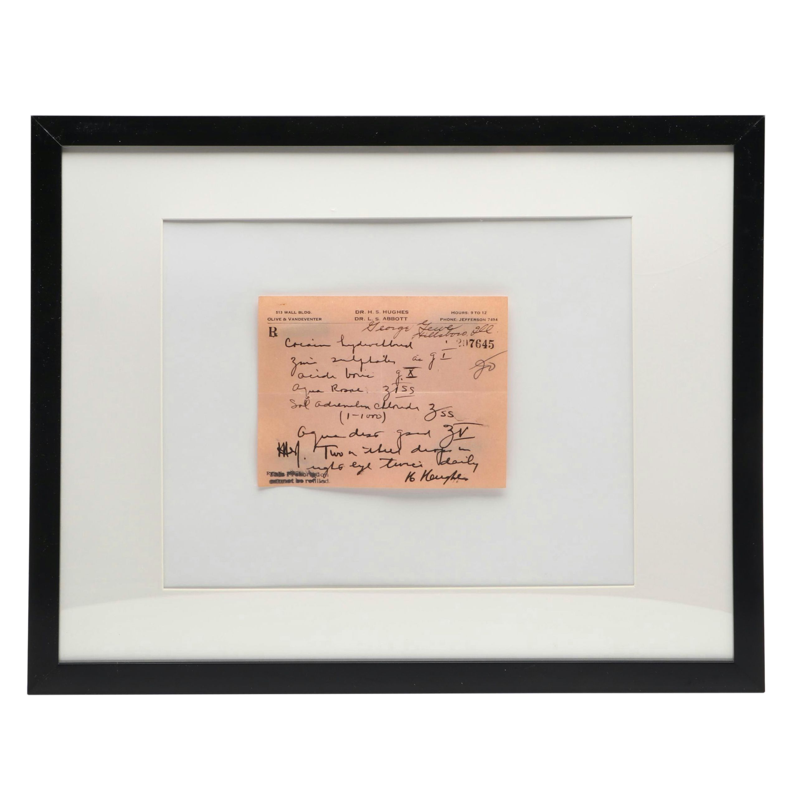 Prescription Form for Cocaine, Early to Mid-20th Century