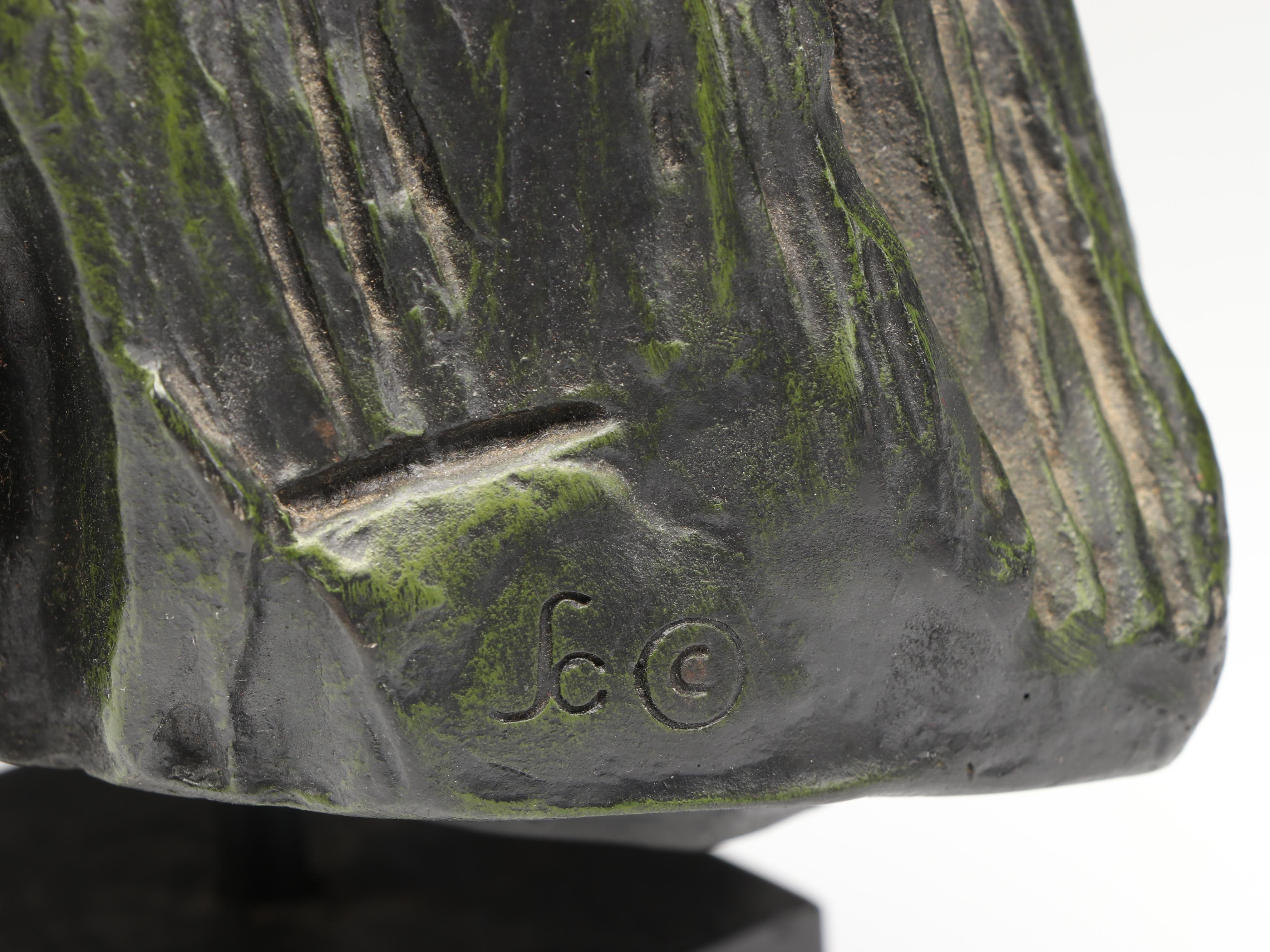 Cast Resin Sculpture After Auguste Rodin "Head of Balzac"