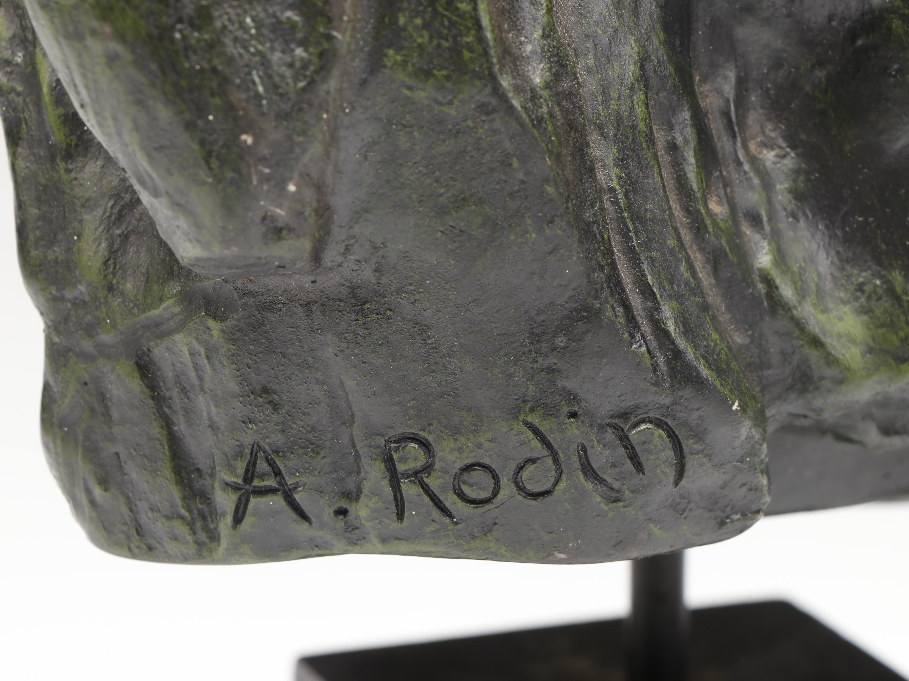 Cast Resin Sculpture After Auguste Rodin "Head of Balzac"