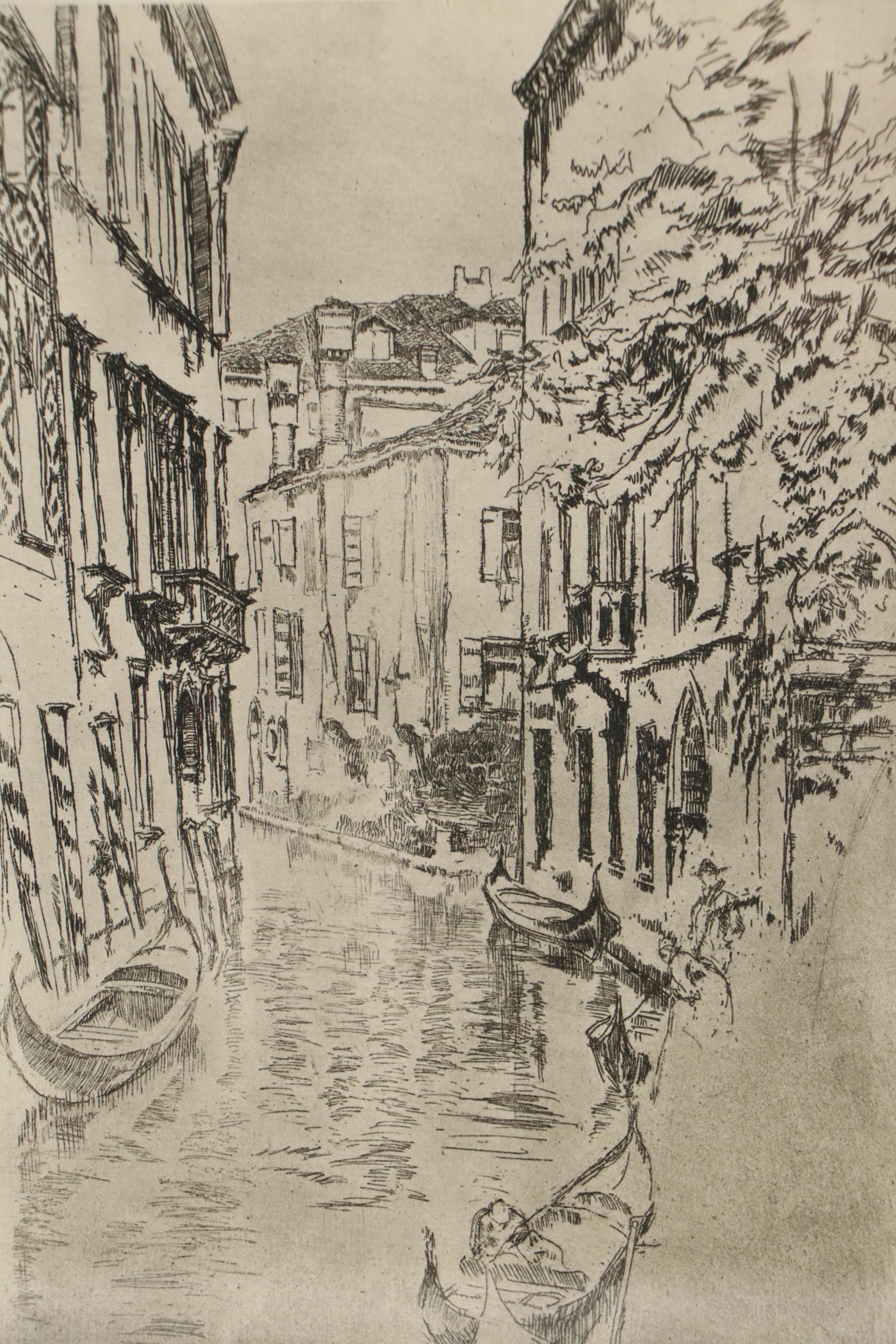 After James Abbott McNeill Whistler Rotogravures "Quiet Canal" & "The Piazzetta"
