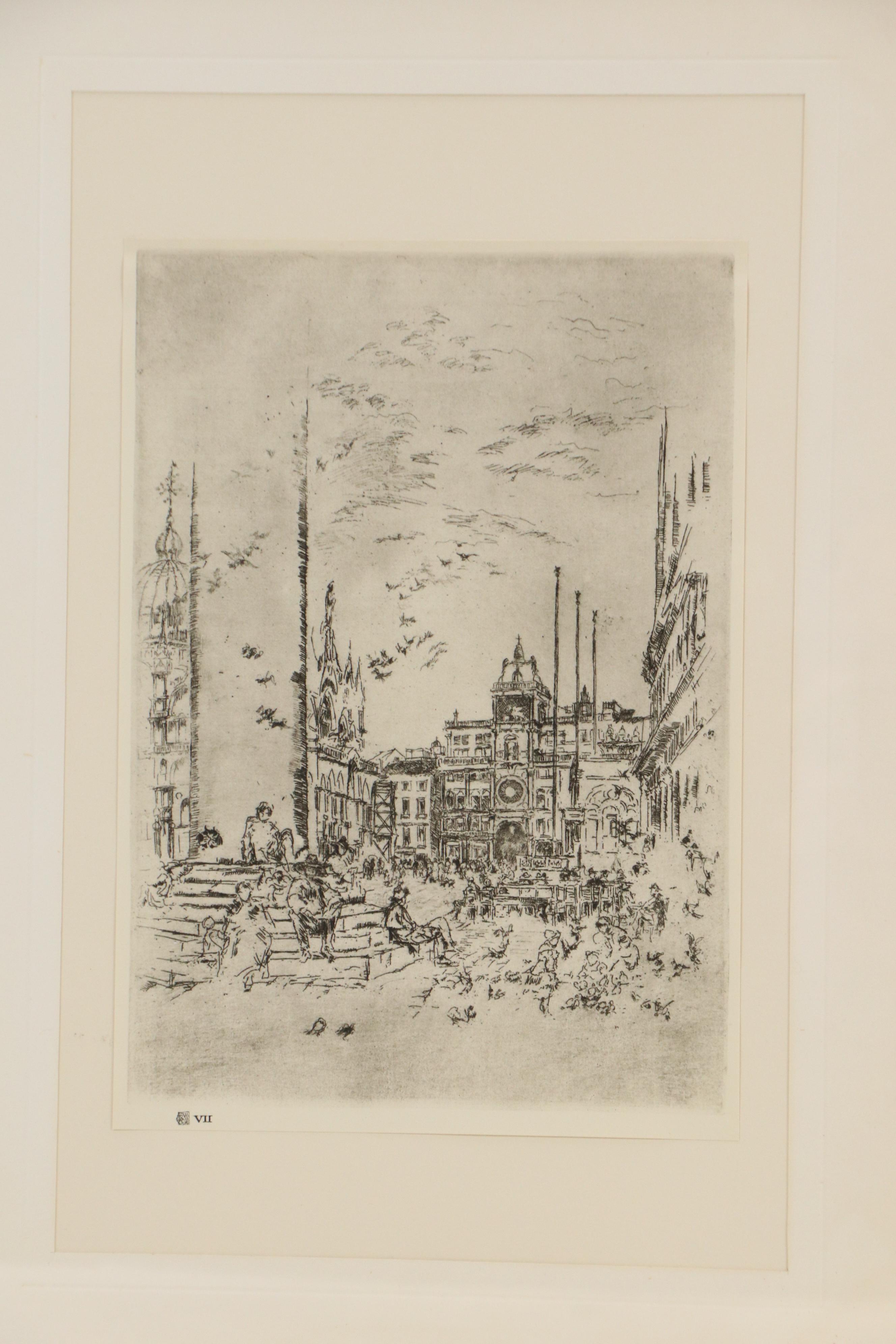 After James Abbott McNeill Whistler Rotogravures "Quiet Canal" & "The Piazzetta"
