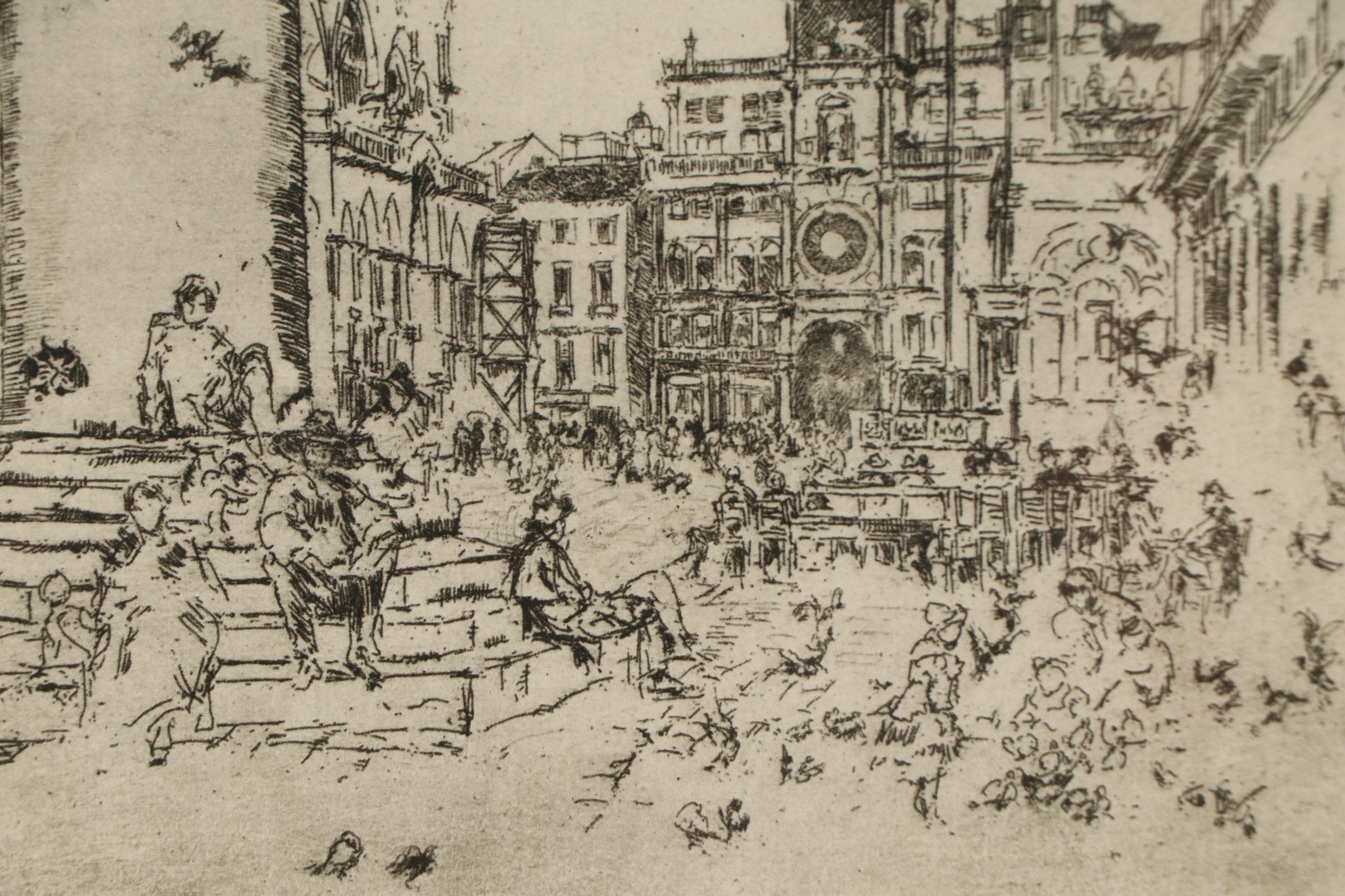 After James Abbott McNeill Whistler Rotogravures "Quiet Canal" & "The Piazzetta"