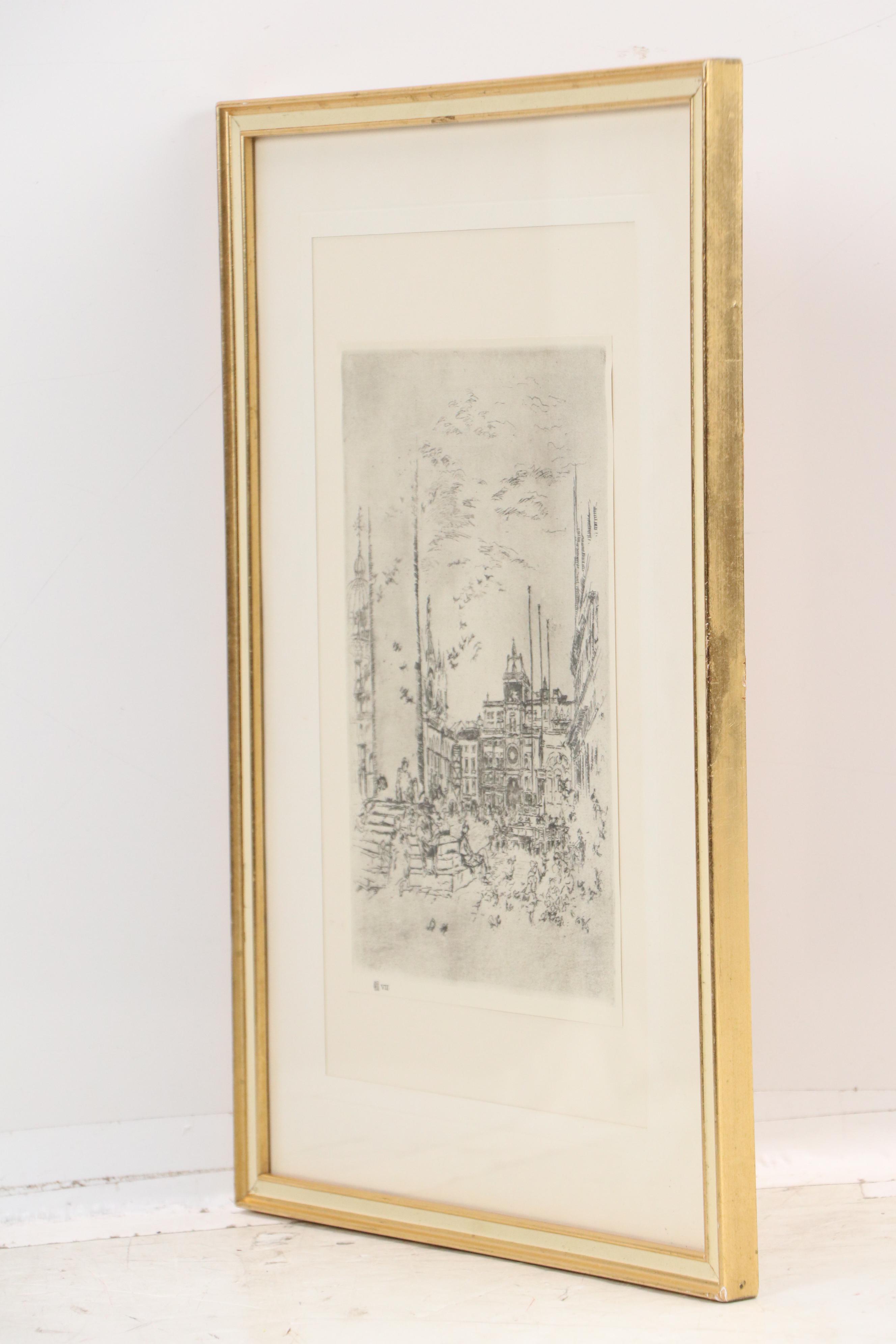 After James Abbott McNeill Whistler Rotogravures "Quiet Canal" & "The Piazzetta"