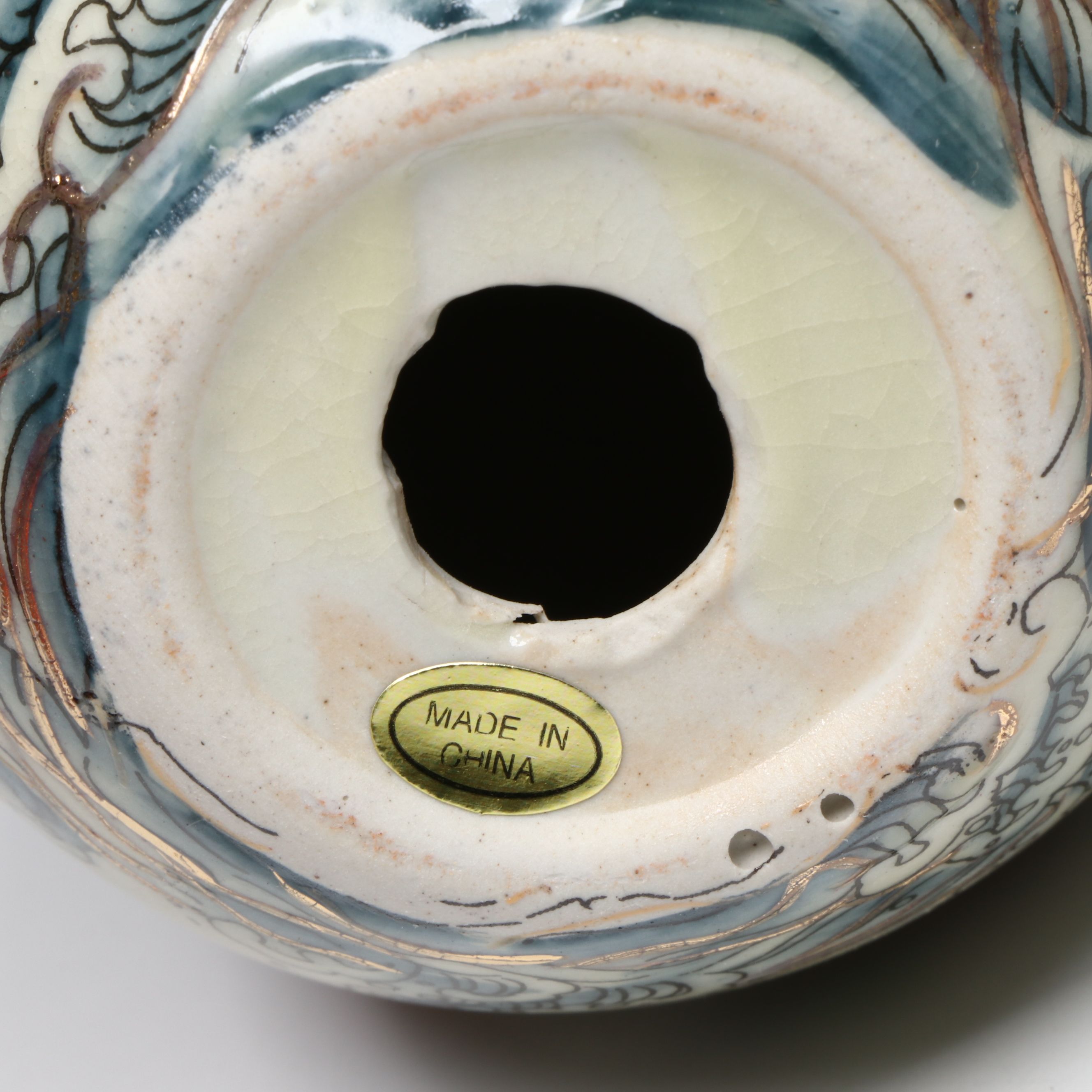 Yi Lin Arts Porcelain Dragon Eggs and Wooden Stands