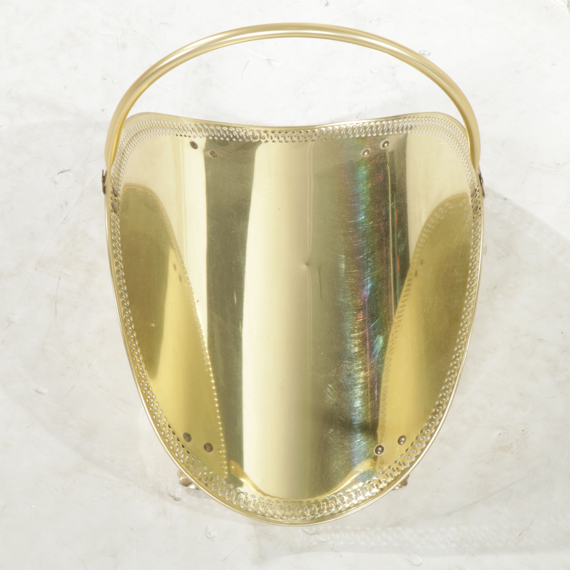 Lacquered Brass Firewood Basket