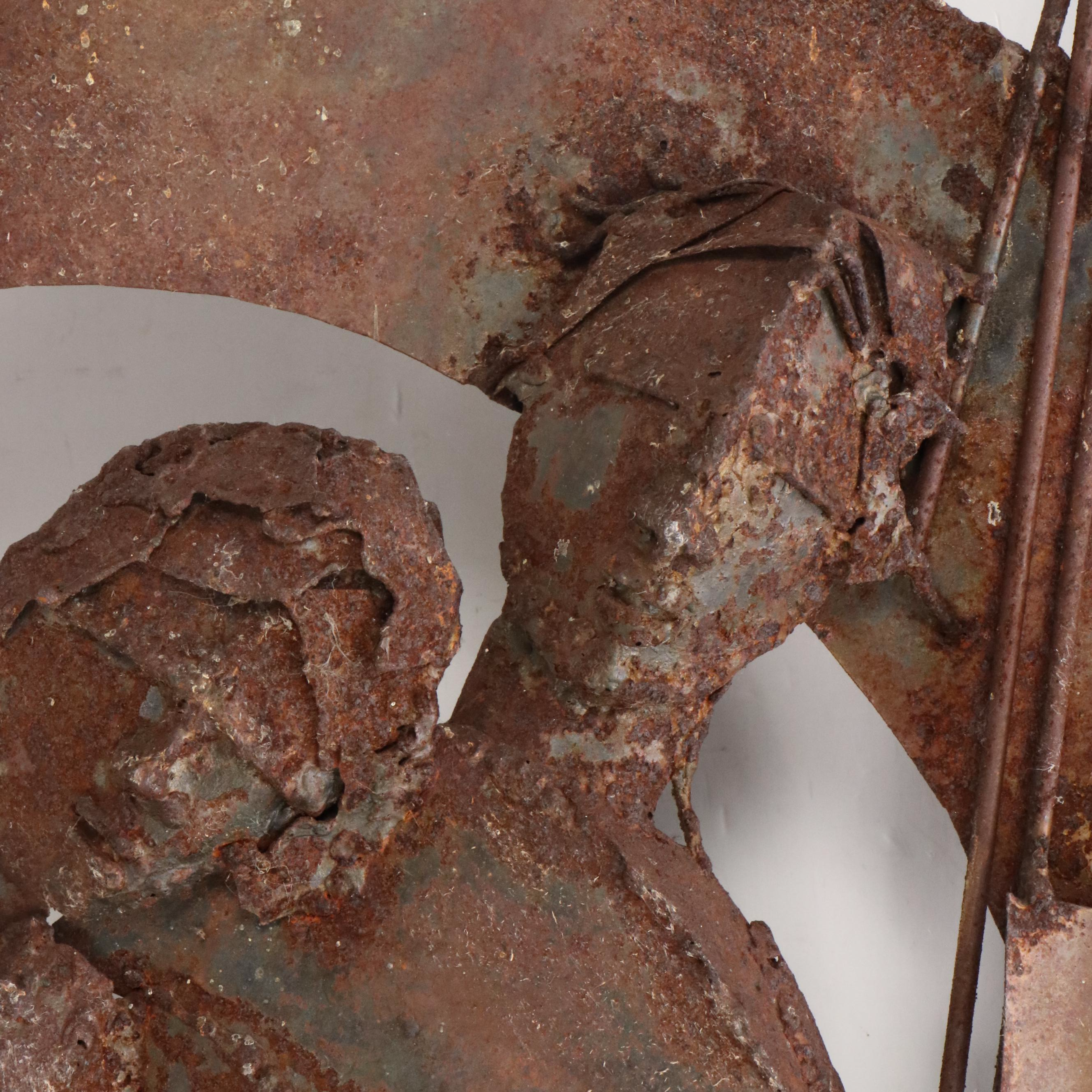 Ivy Ridge Studios Figural Steel Wall Sculpture, Late 20th Century