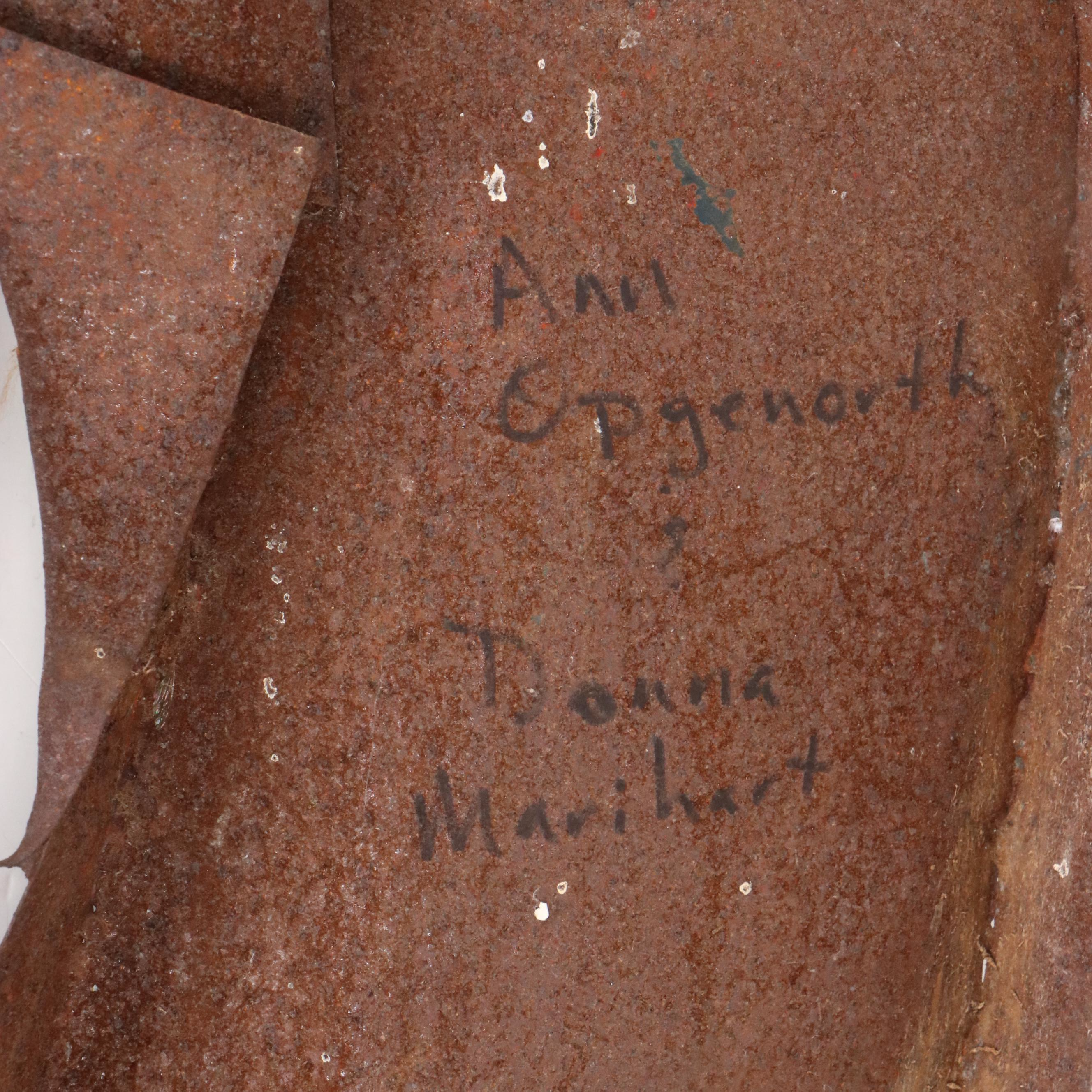 Ivy Ridge Studios Figural Steel Wall Sculpture, Late 20th Century