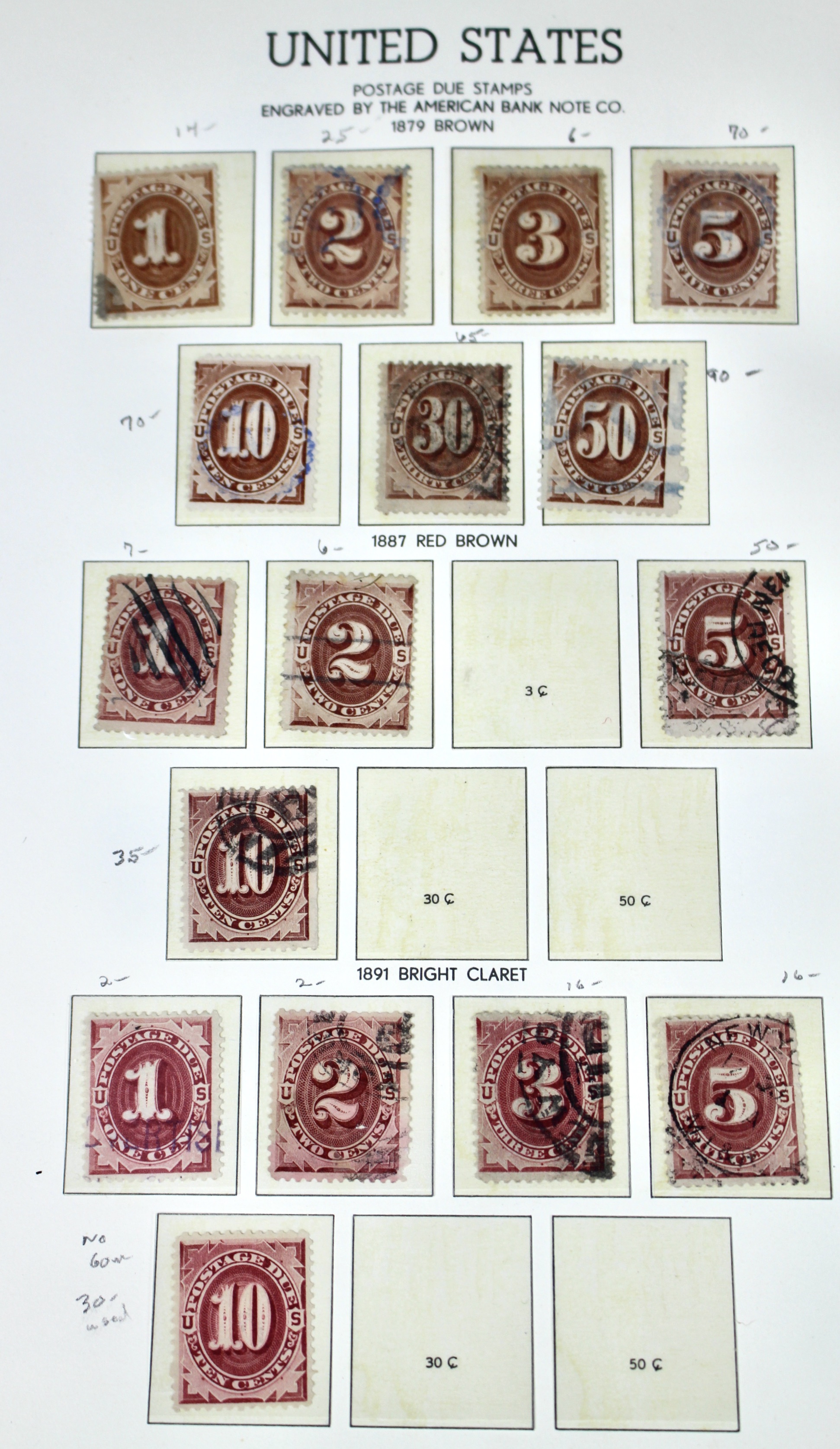 Back of the Book U.S. Postage Stamp Collection