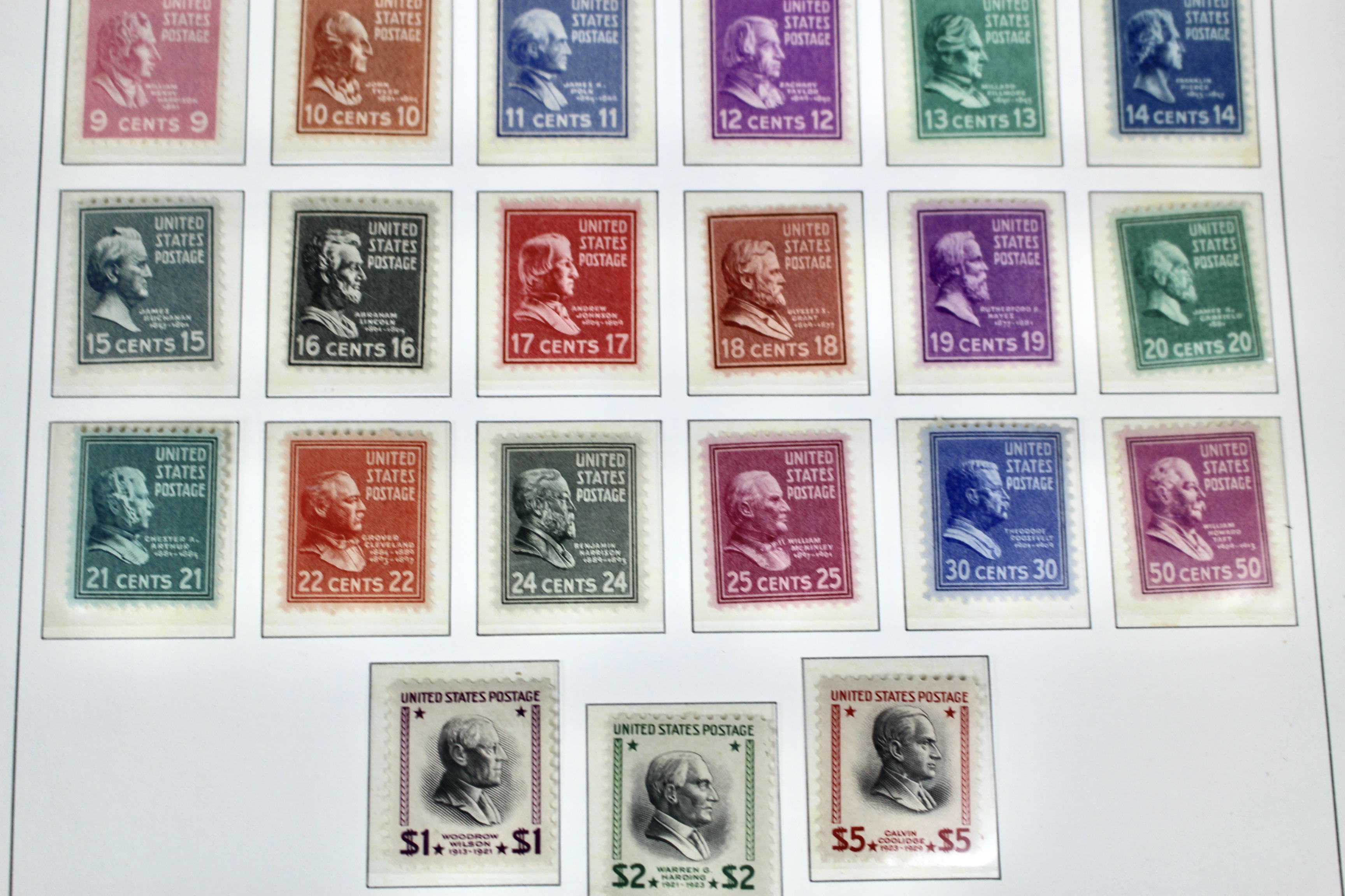 Two Complete Regular Issue Stamp Sets Through $5, 1938 and 1954, MNH