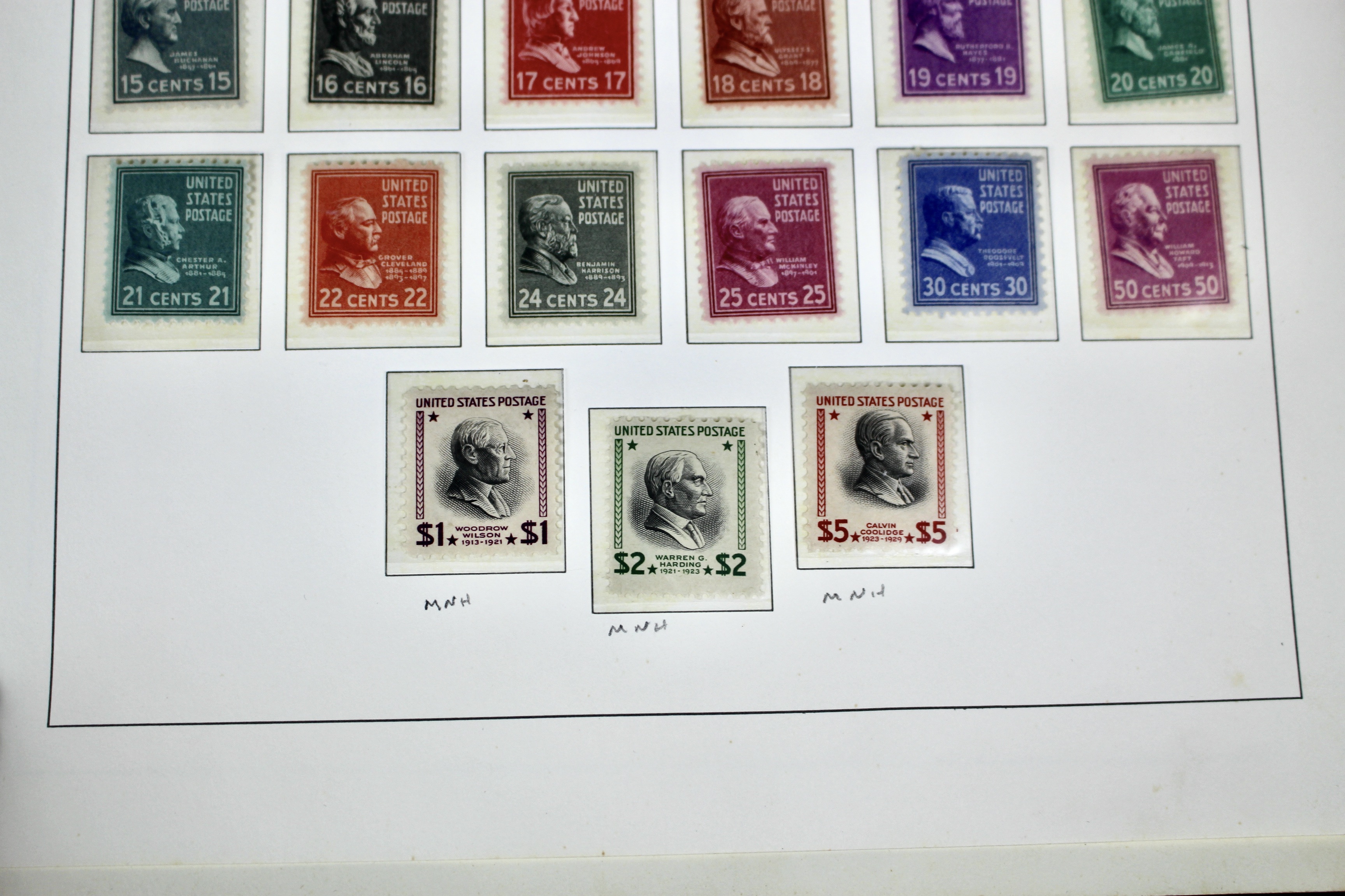 Two Complete Regular Issue Stamp Sets Through $5, 1938 and 1954, MNH