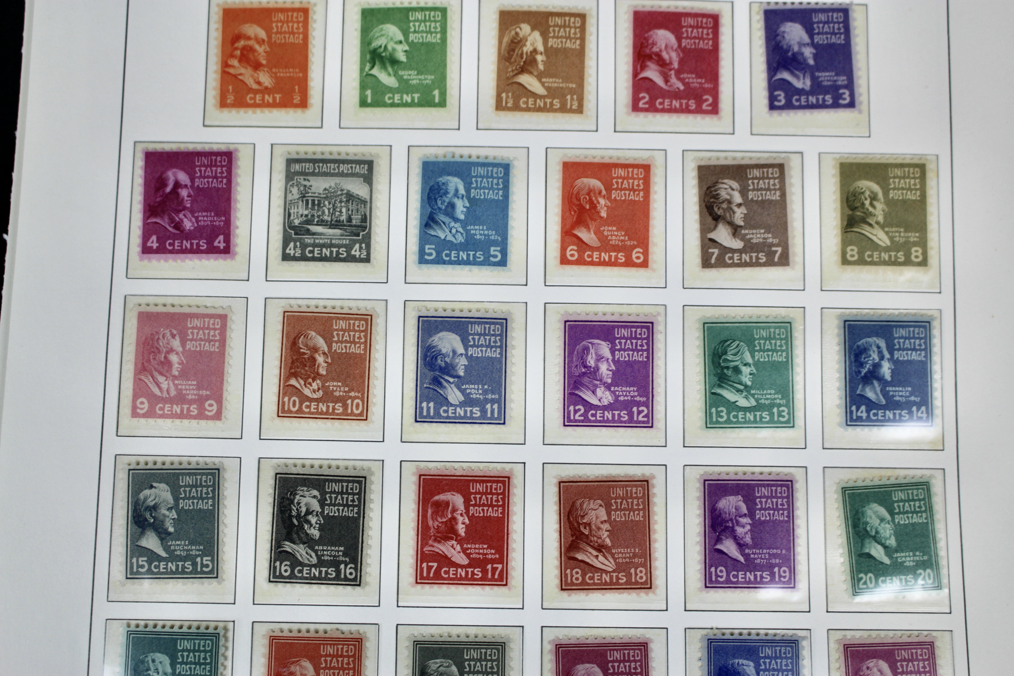 Two Complete Regular Issue Stamp Sets Through $5, 1938 and 1954, MNH