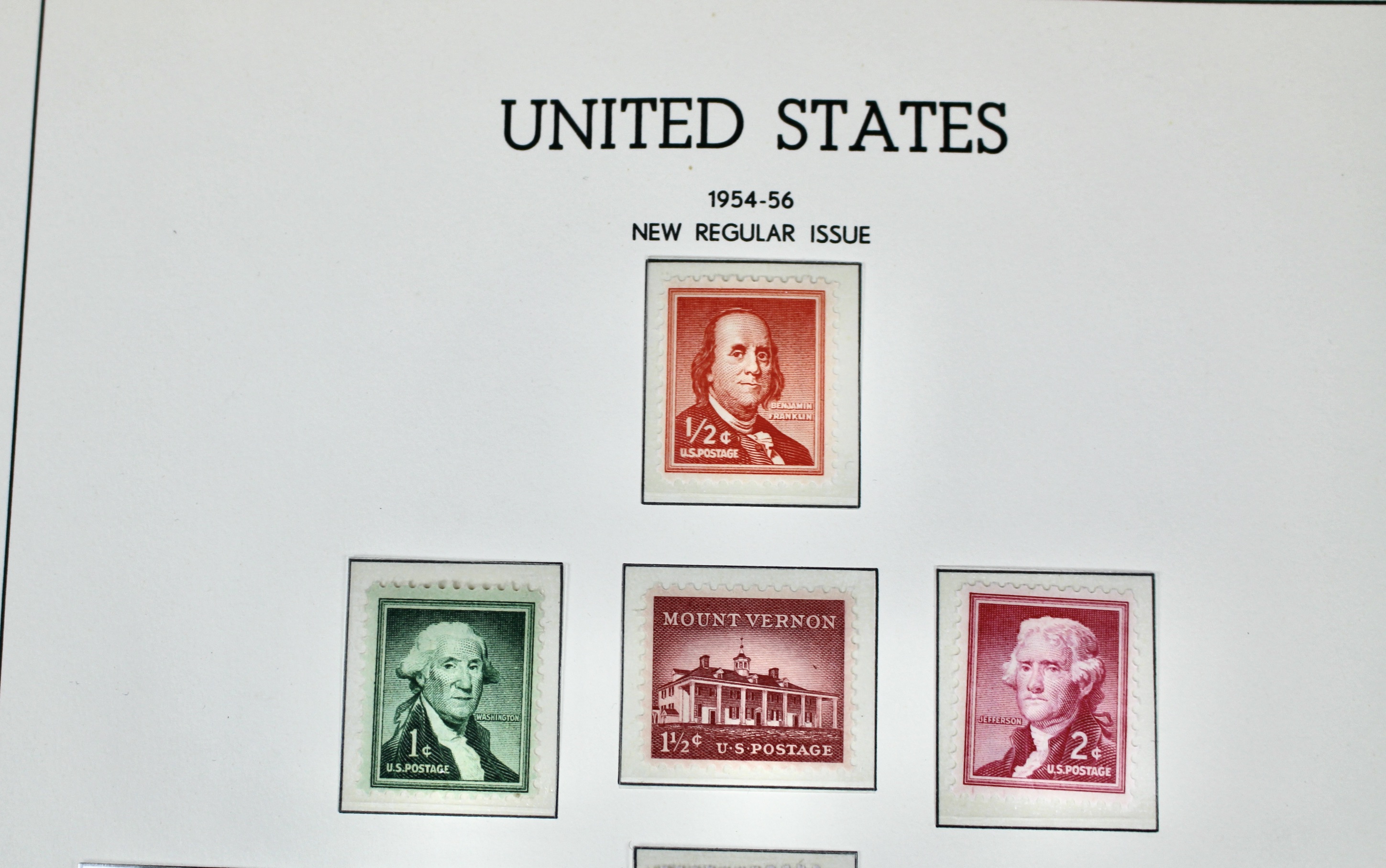 Two Complete Regular Issue Stamp Sets Through $5, 1938 and 1954, MNH