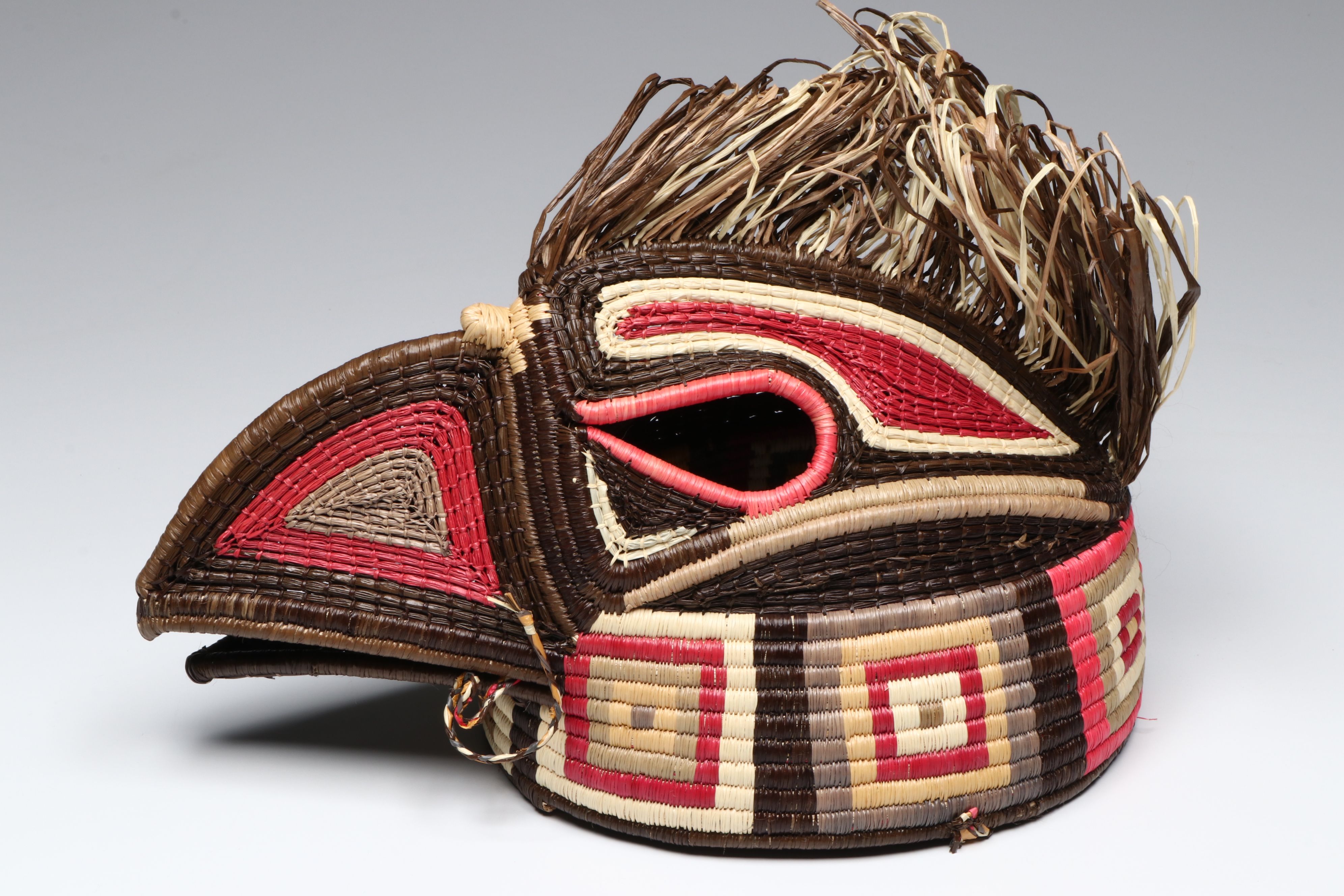 Panamanian Emberá-Wounaan Chunga Fiber Eagle and Other Basketry Bird Mask