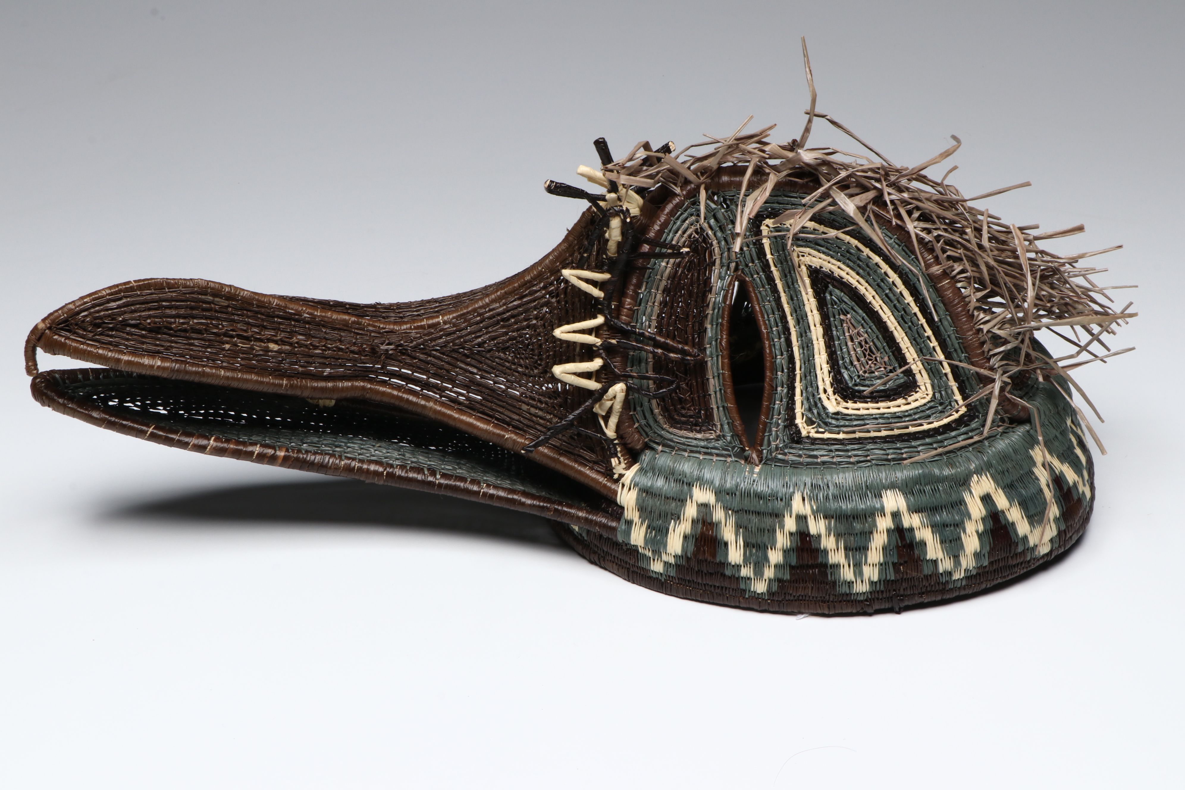Panamanian Emberá-Wounaan Chunga Fiber Eagle and Other Basketry Bird Mask