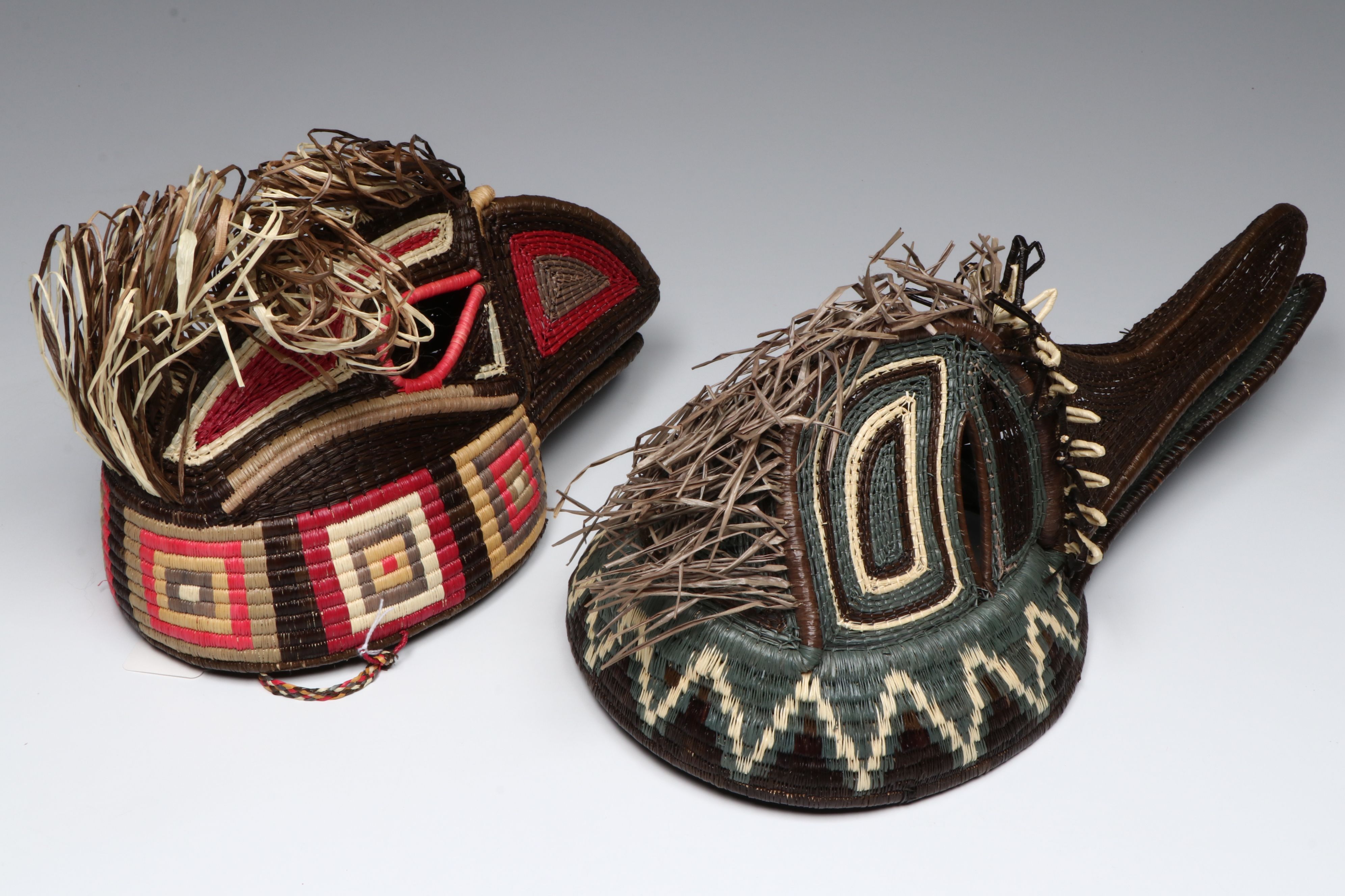 Panamanian Emberá-Wounaan Chunga Fiber Eagle and Other Basketry Bird Mask
