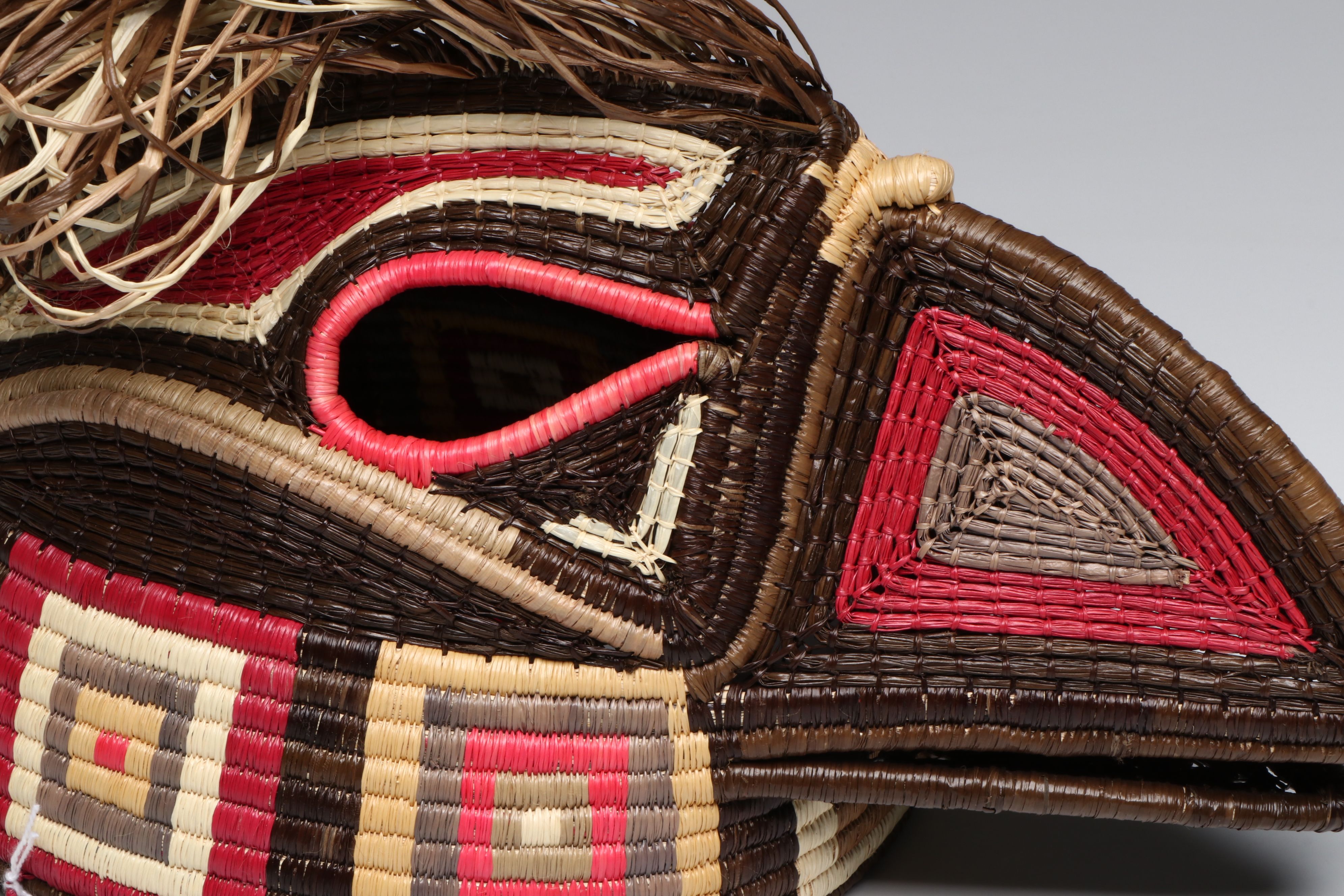 Panamanian Emberá-Wounaan Chunga Fiber Eagle and Other Basketry Bird Mask