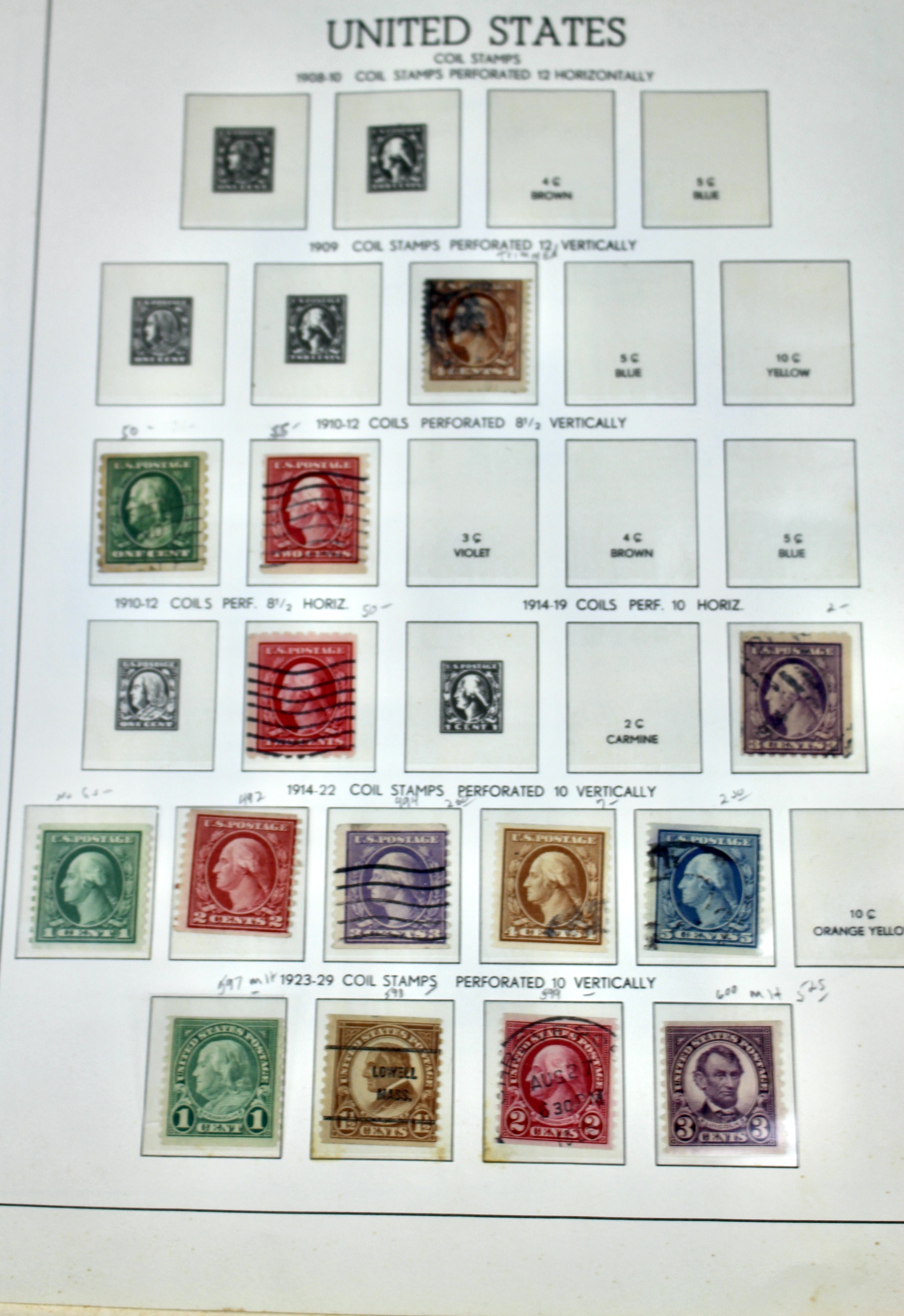 U.S. Postage Stamp Collection, 1906 to 1931