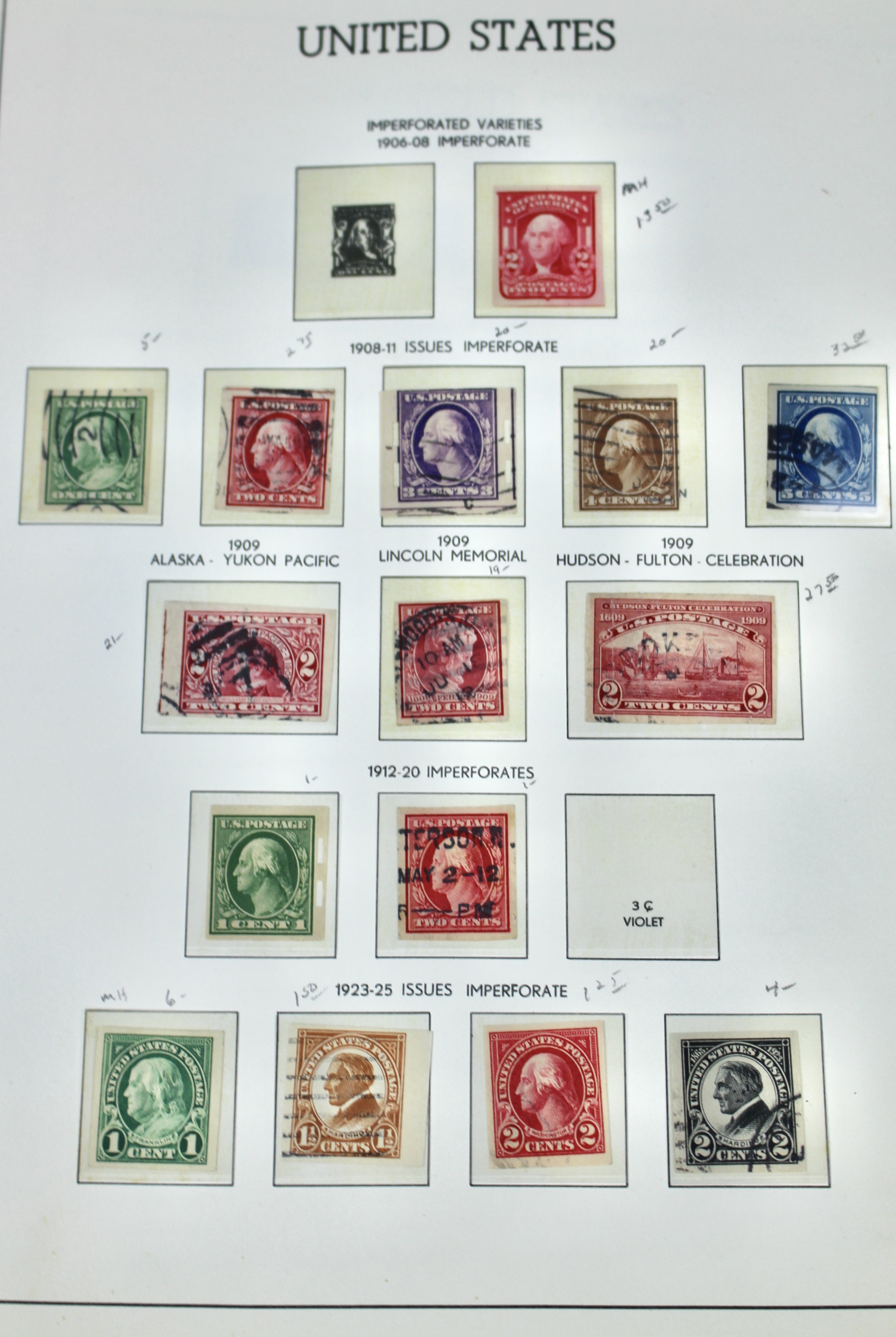 U.S. Postage Stamp Collection, 1906 to 1931