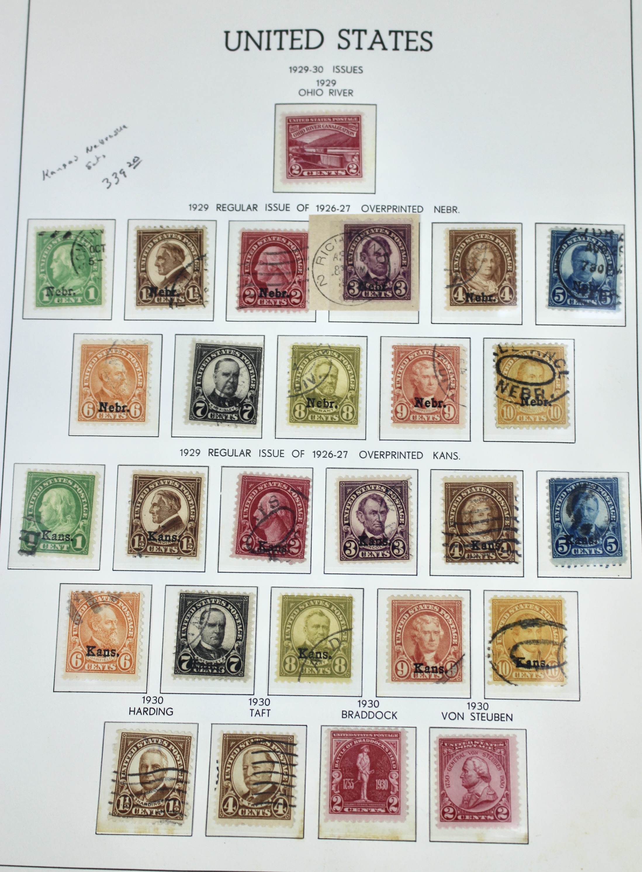 U.S. Postage Stamp Collection, 1906 to 1931